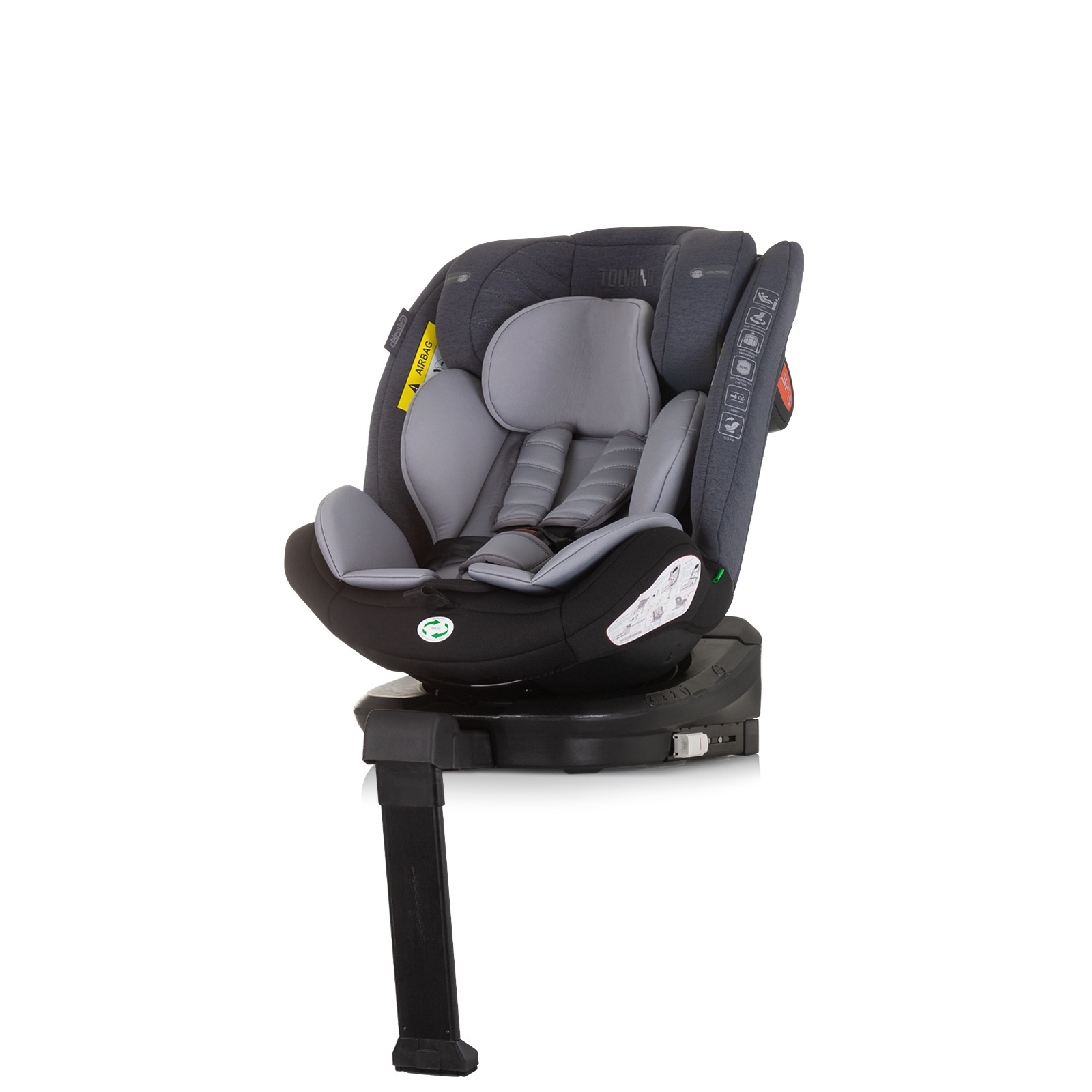 Столче за кола Chipolino Tourino i-Size 40–150 см, сив микс — снимка 3