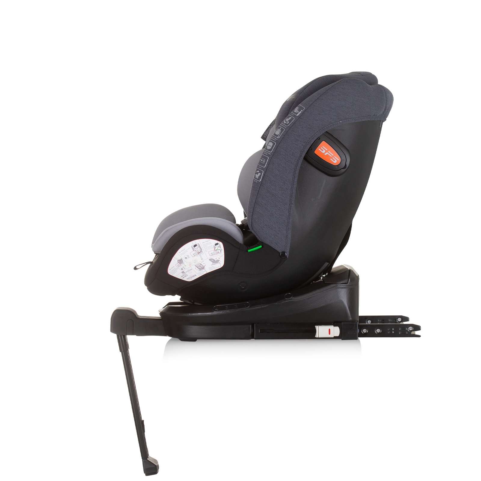 Столче за кола Chipolino Tourino i-Size 40–150 см, сив микс — снимка 5