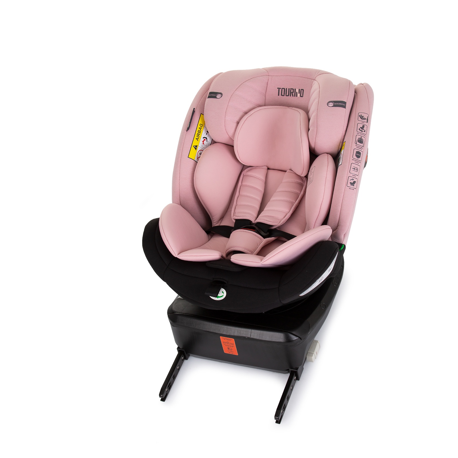 Столче за кола Chipolino Tourino i-Size 40–150 см, фламинго — снимка 11