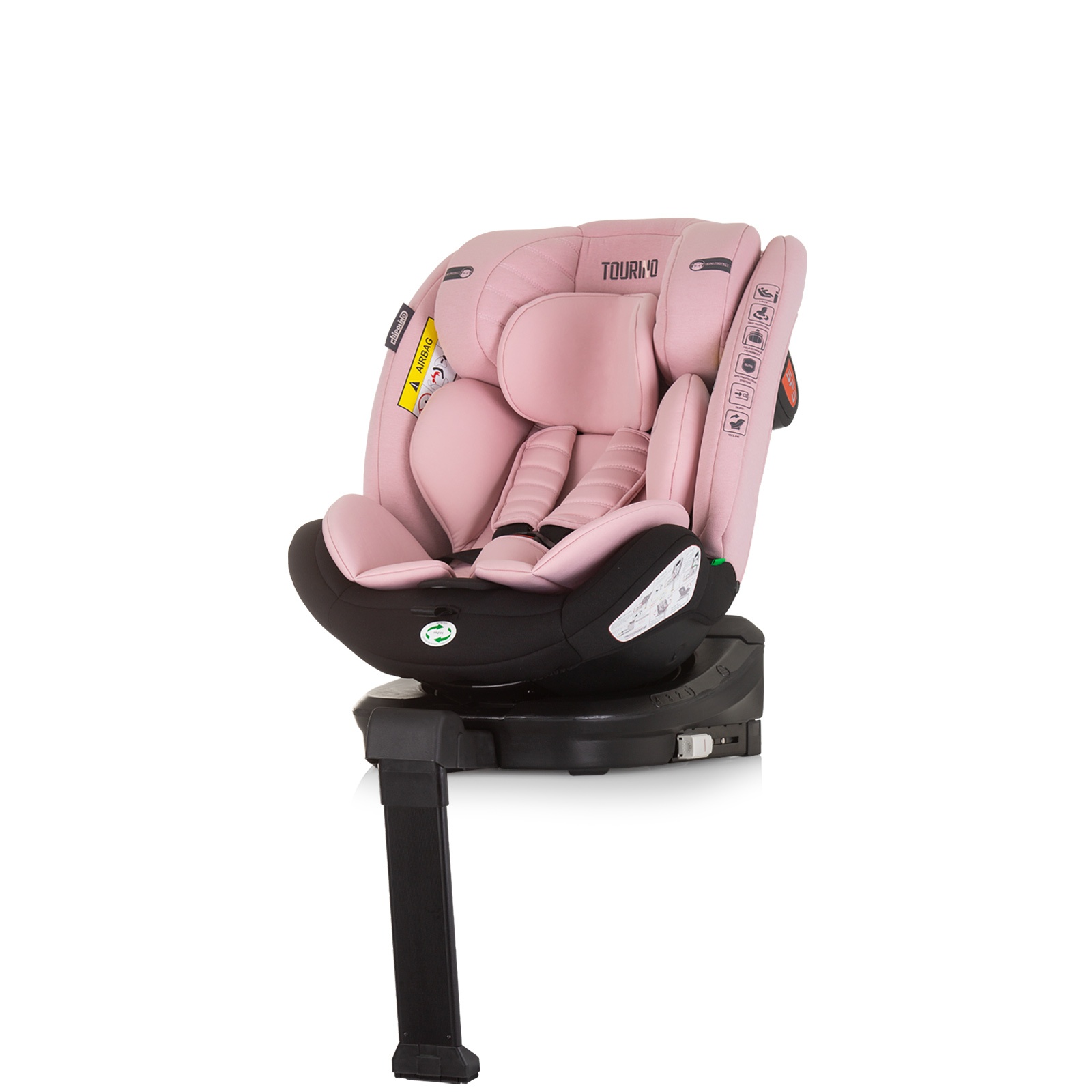 Столче за кола Chipolino Tourino i-Size 40–150 см, фламинго — снимка 3