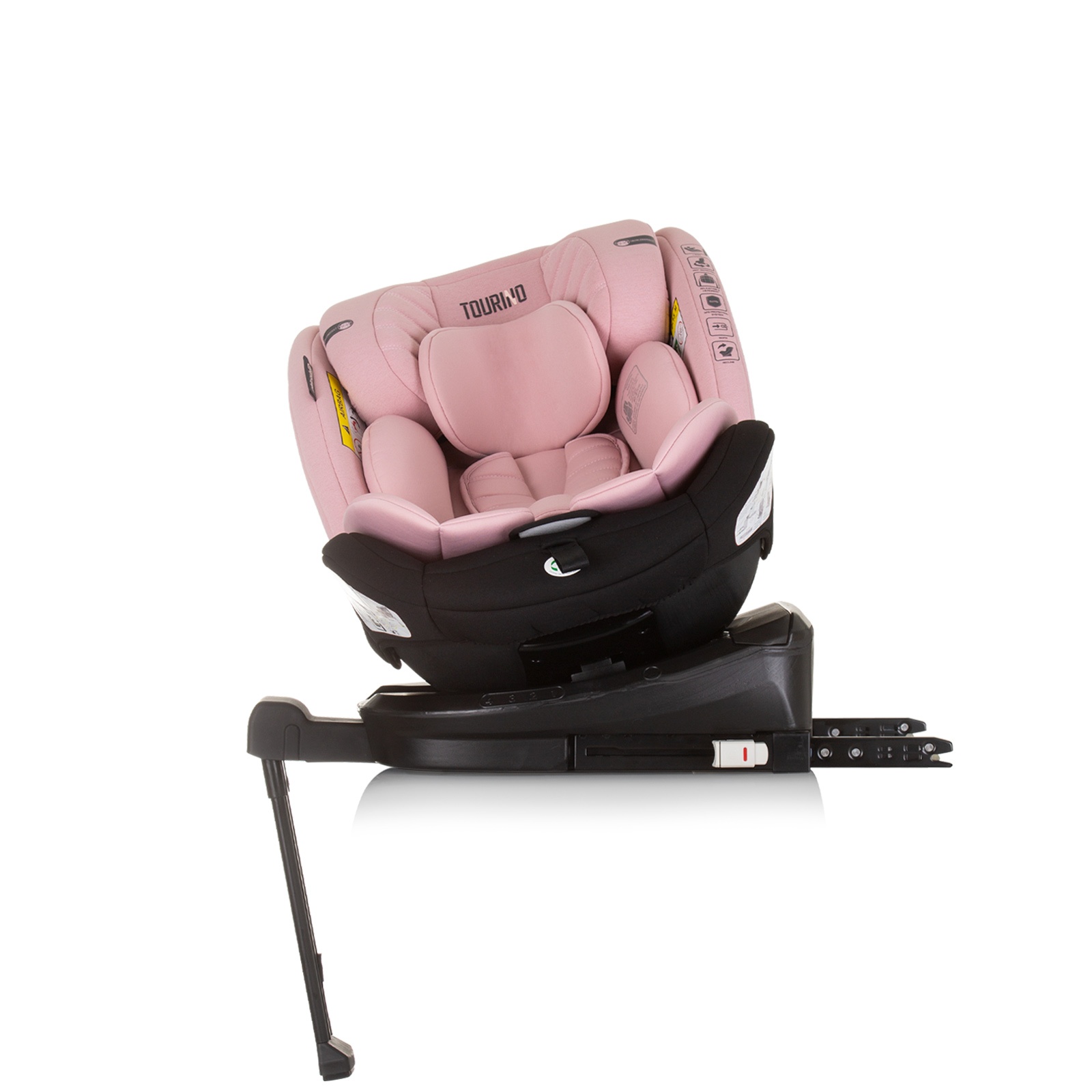 Столче за кола Chipolino Tourino i-Size 40–150 см, фламинго — снимка 7