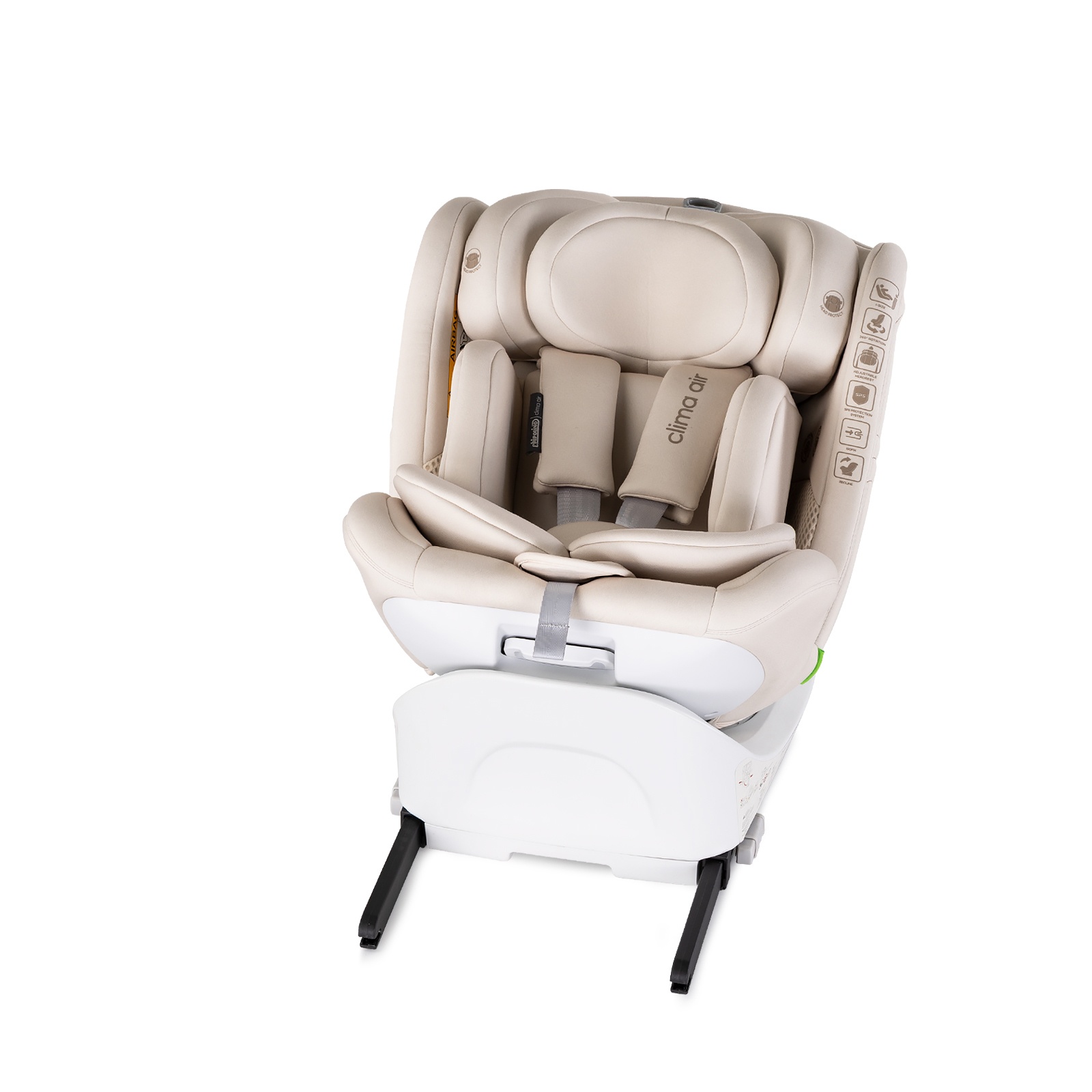 Столче за кола Chipolino Clima Air i-Size 40–150 см, бишкота — снимка 11