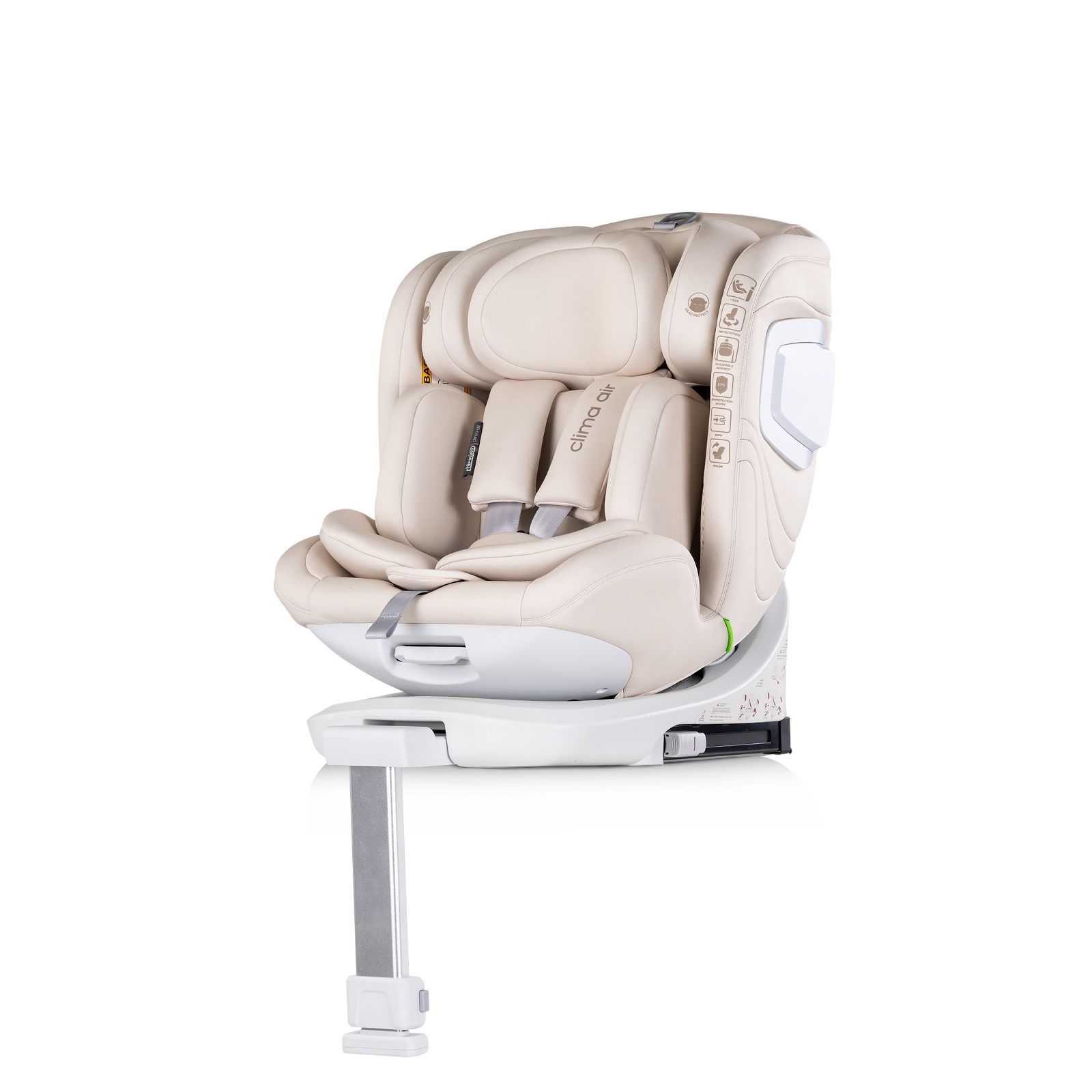 Столче за кола Chipolino Clima Air i-Size 40–150 см, бишкота — снимка 3