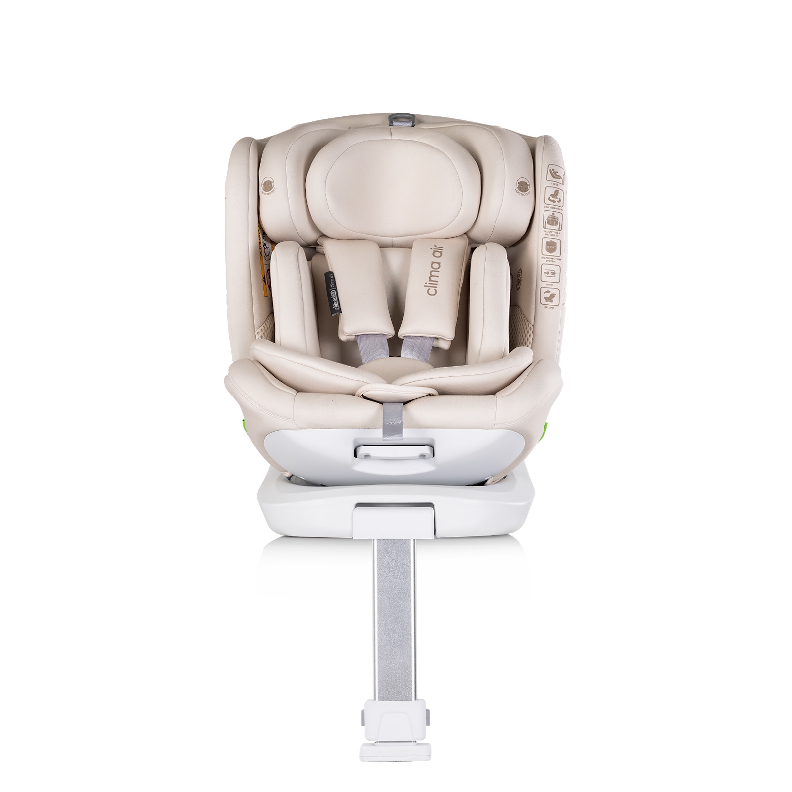 Столче за кола Chipolino Clima Air i-Size 40–150 см, бишкота — снимка 4