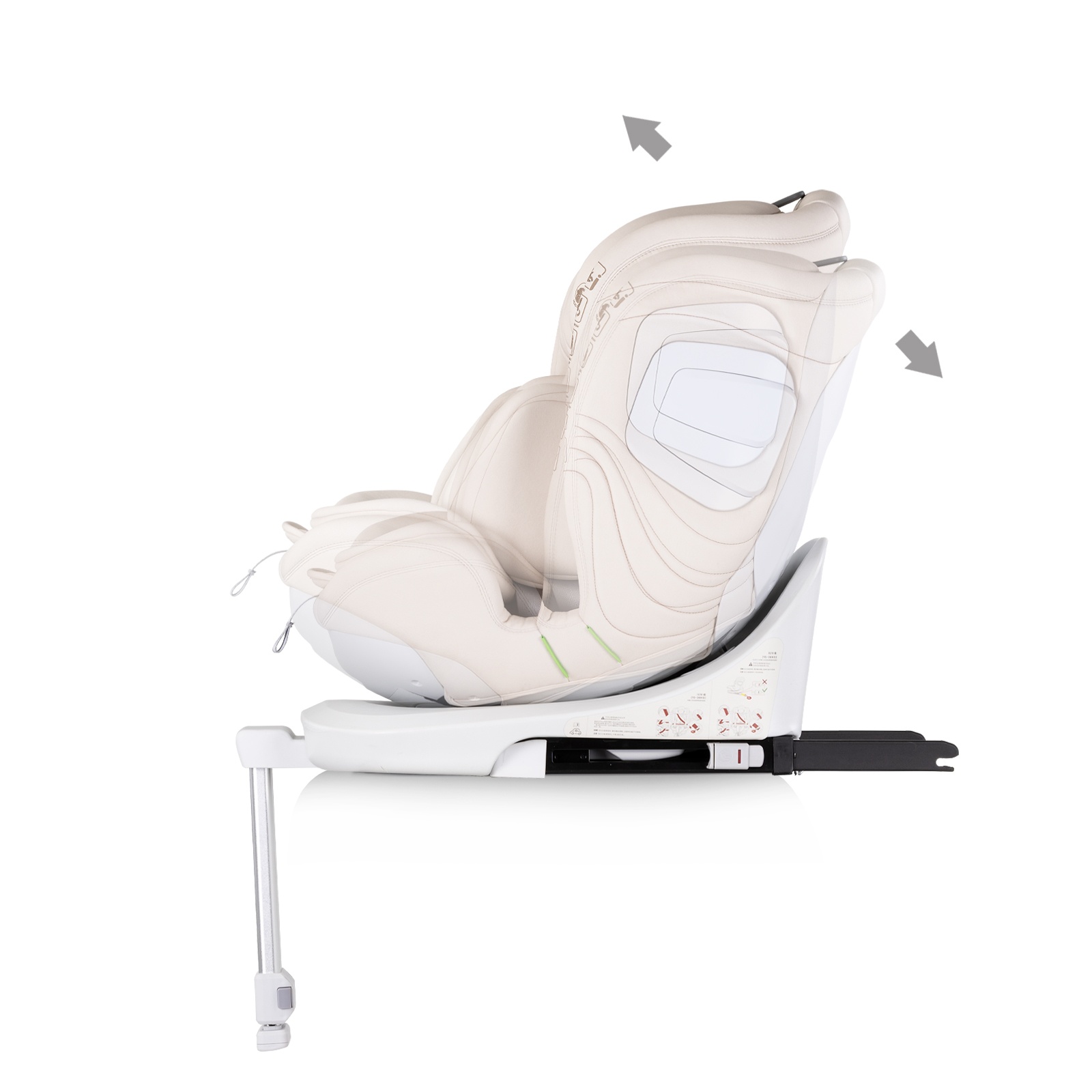 Столче за кола Chipolino Clima Air i-Size 40–150 см, бишкота — снимка 6