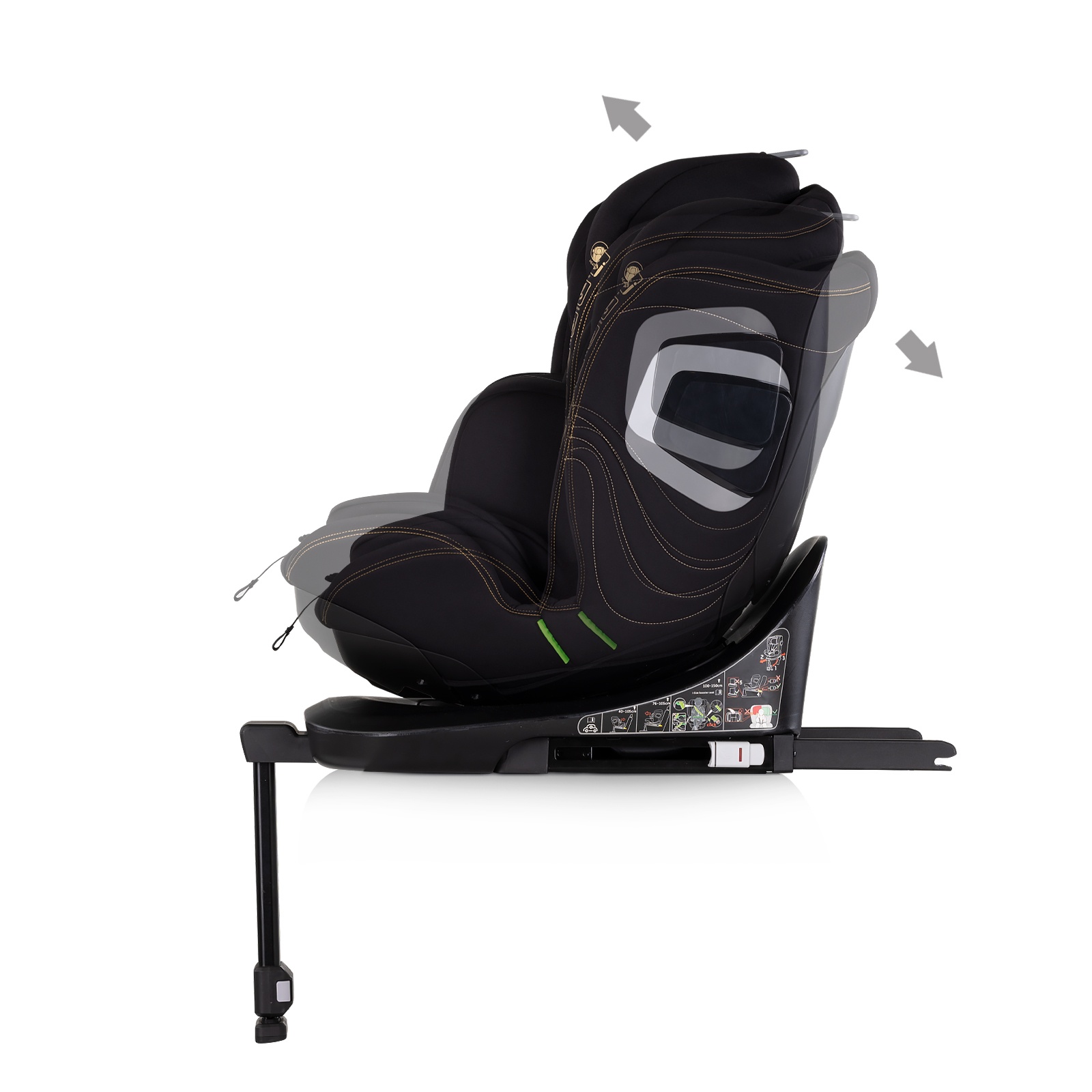 Столче за кола Chipolino Clima Air i-Size 40–150 см, къпина — снимка 6