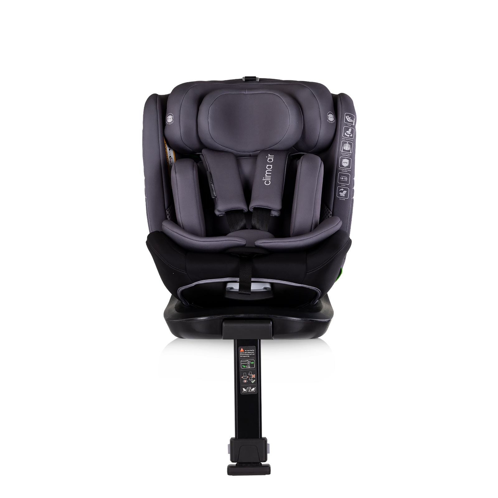 Столче за кола Chipolino Clima Air i-Size 40–150 см, антрацит — снимка 4