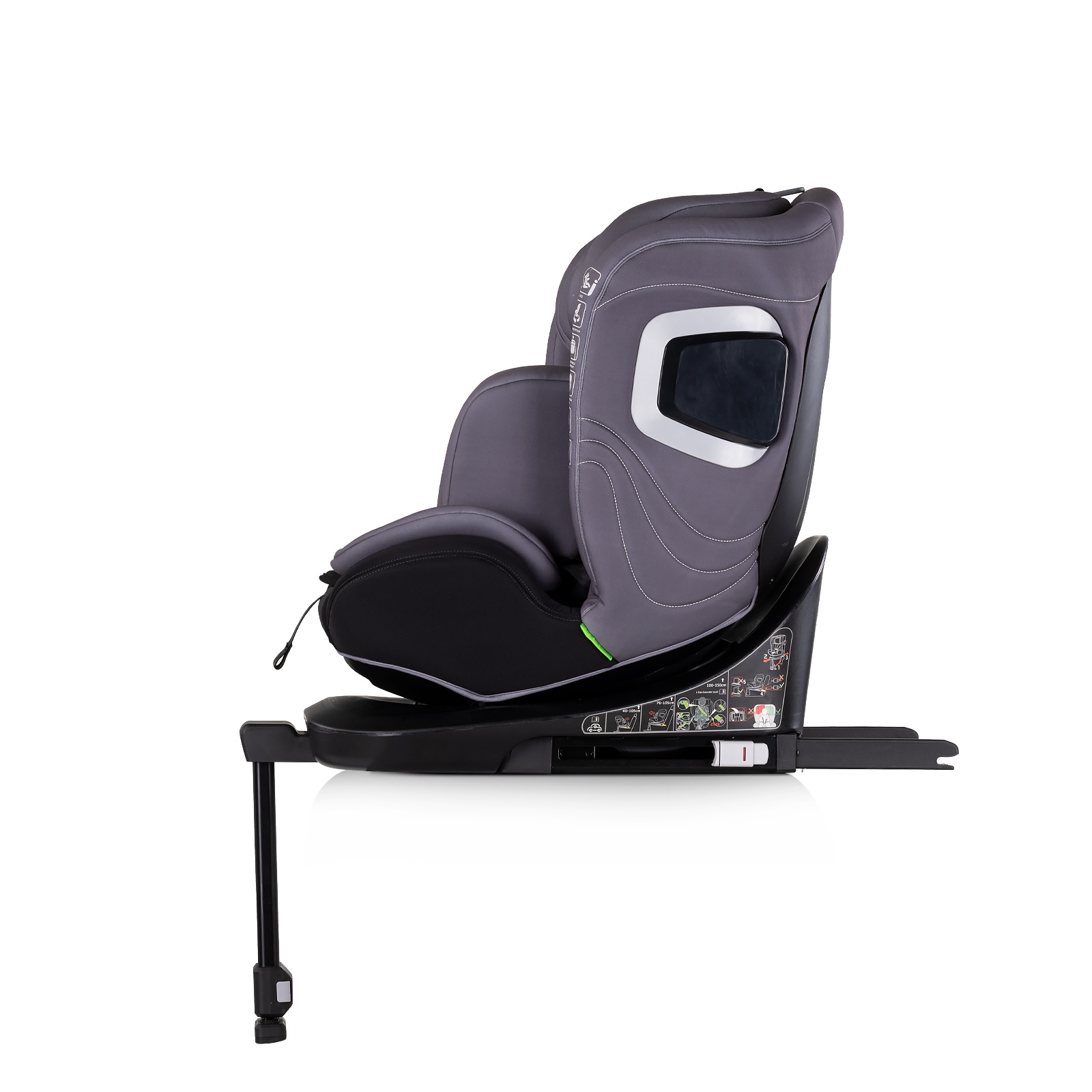 Столче за кола Chipolino Clima Air i-Size 40–150 см, антрацит — снимка 5