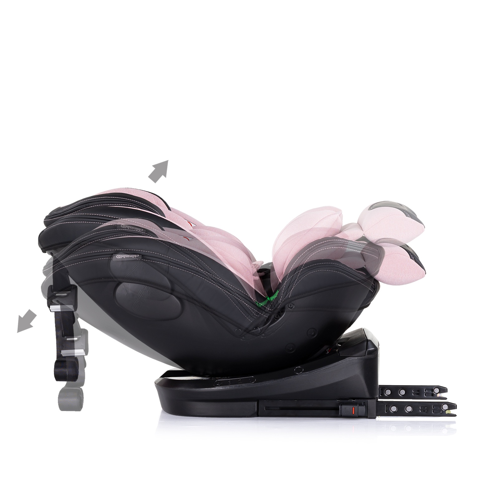 Столче за кола Chipolino Hypnotic i-Size 40–150 см, розов маршмелоу — снимка 10
