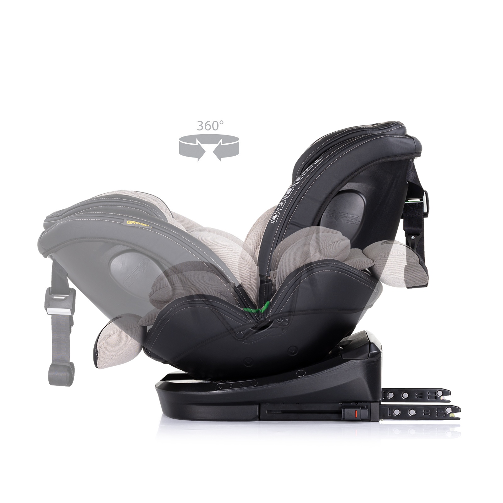 Столче за кола Chipolino Hypnotic i-Size 40–150 см, тирамису — снимка 8