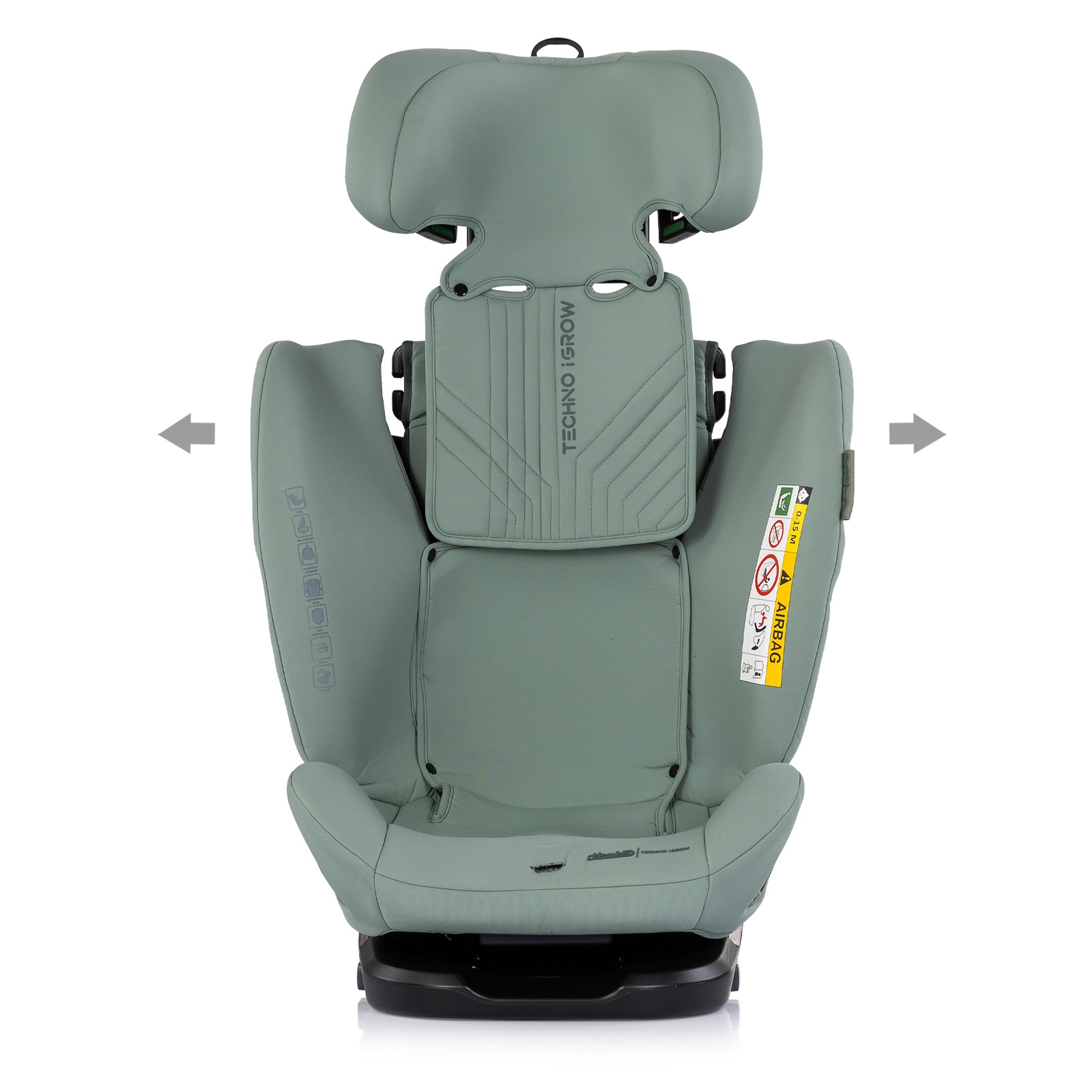 Столче за кола Chipolino Techno iGrow i-Size 40–150 см, матча — снимка 5