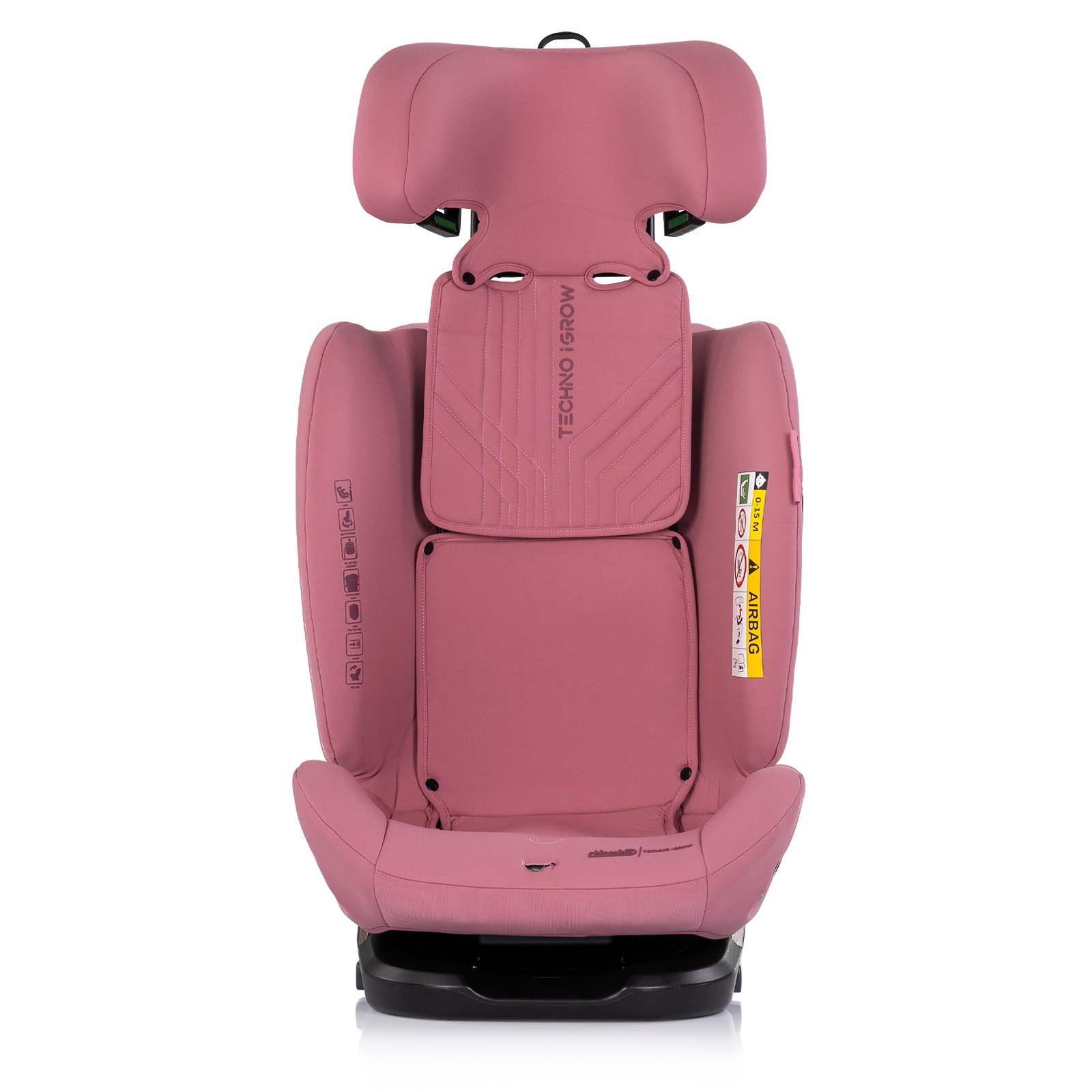 Столче за кола Chipolino Techno iGrow i-Size 40–150 см, пудрено розово — снимка 4