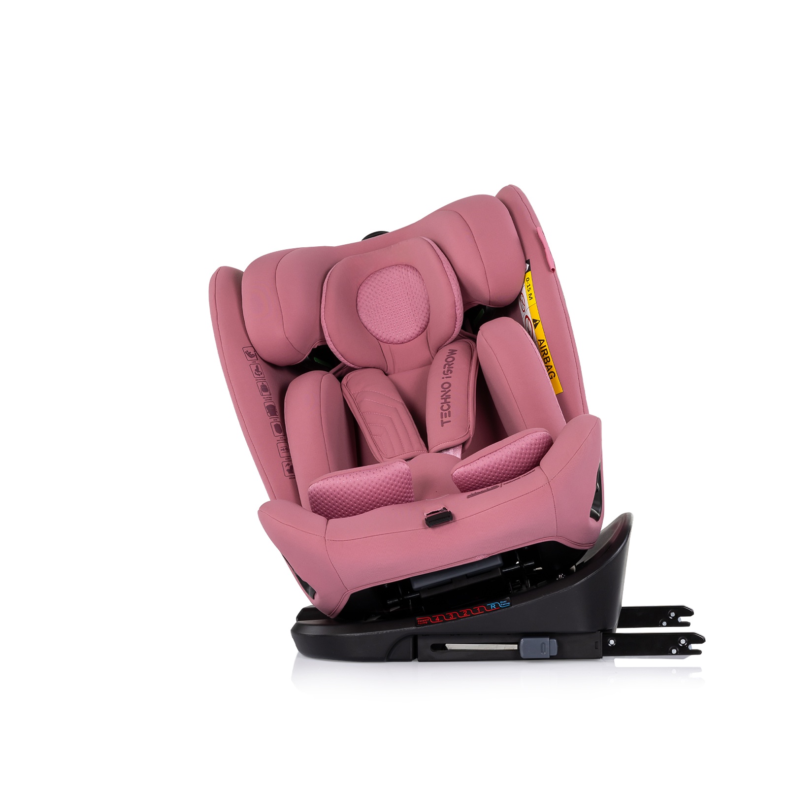 Столче за кола Chipolino Techno iGrow i-Size 40–150 см, пудрено розово — снимка 8