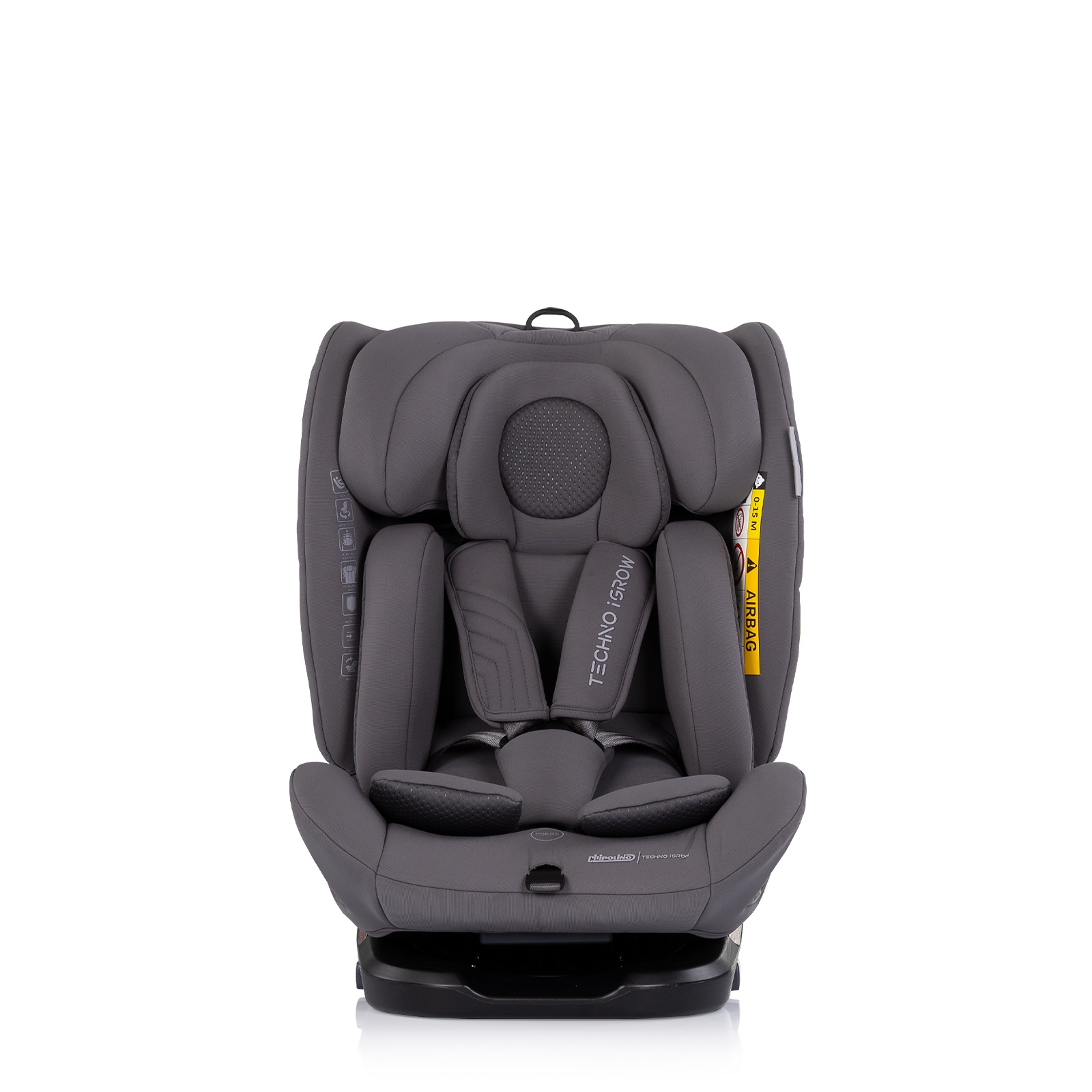 Столче за кола Chipolino Techno iGrow i-Size 40–150 см, графит — снимка 3