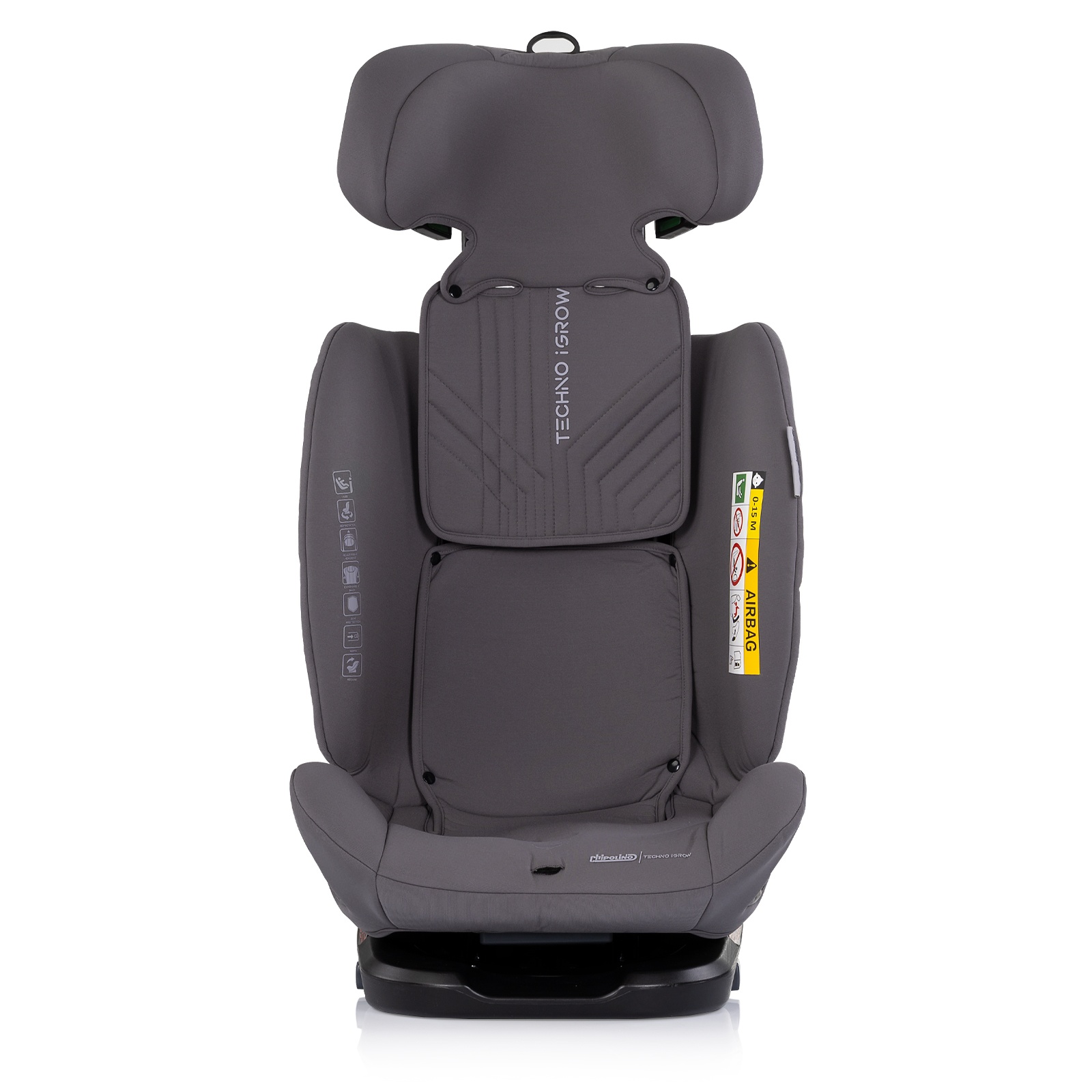 Столче за кола Chipolino Techno iGrow i-Size 40–150 см, графит — снимка 4