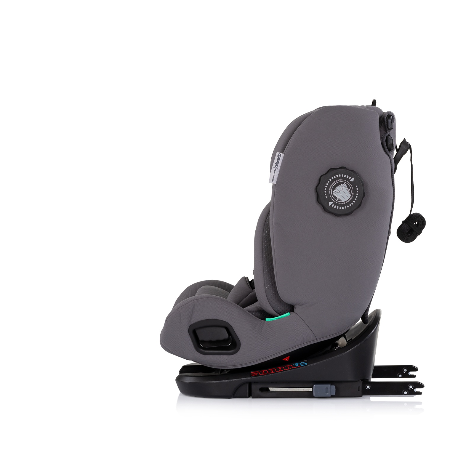 Столче за кола Chipolino Techno iGrow i-Size 40–150 см, графит — снимка 6