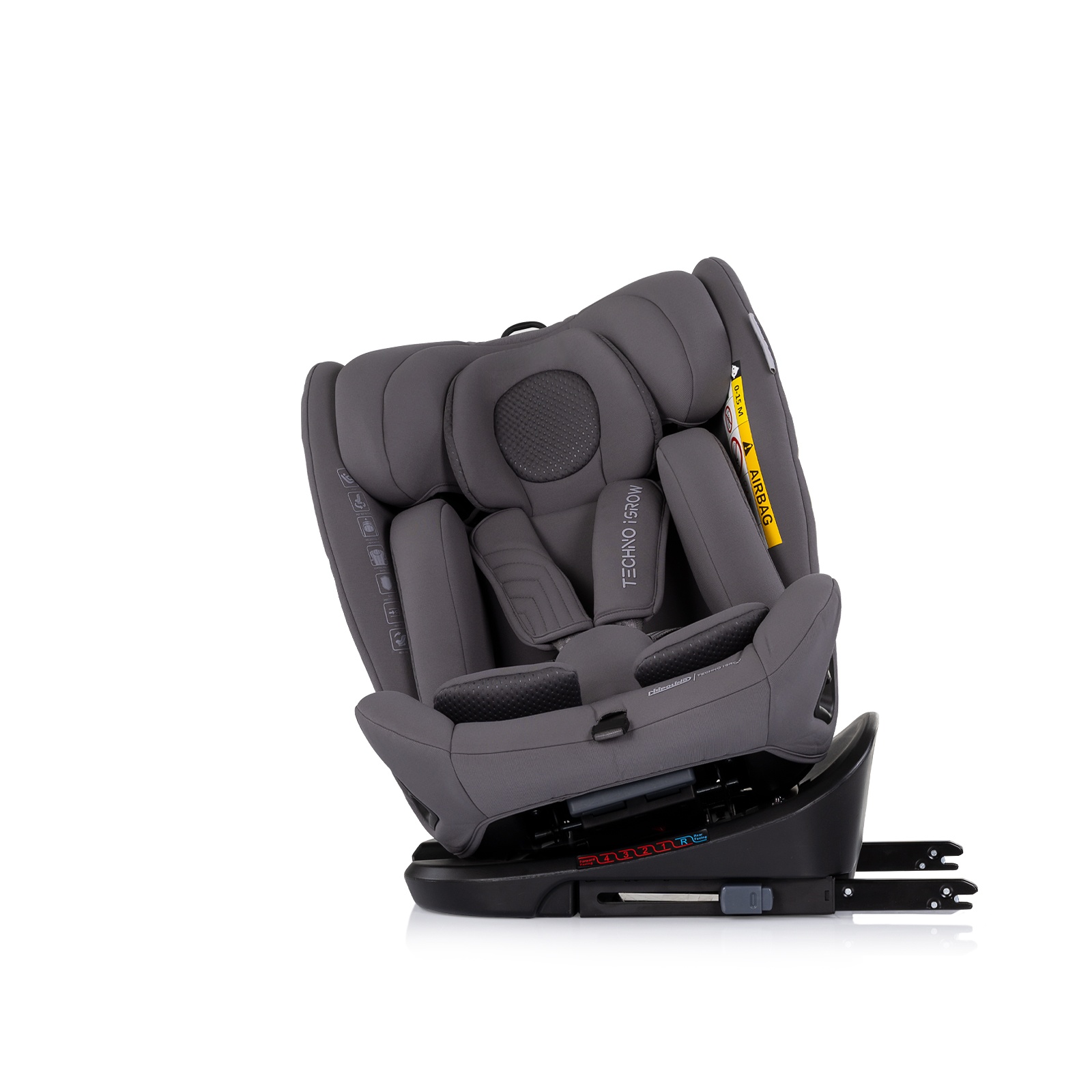 Столче за кола Chipolino Techno iGrow i-Size 40–150 см, графит — снимка 8