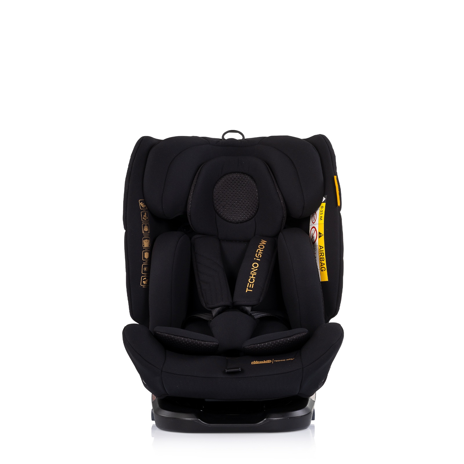 Столче за кола Chipolino Techno iGrow i-Size 40–150 см, черно — снимка 3