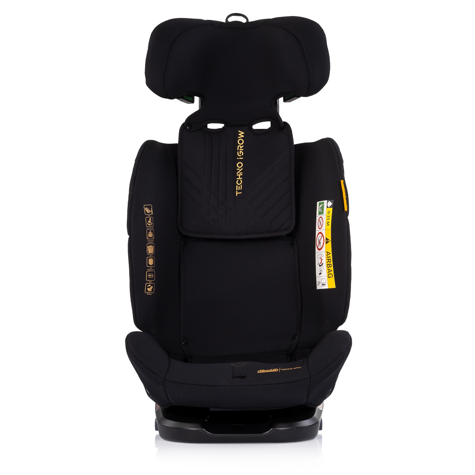 Столче за кола Chipolino Techno iGrow i-Size 40–150 см, черно — снимка 4