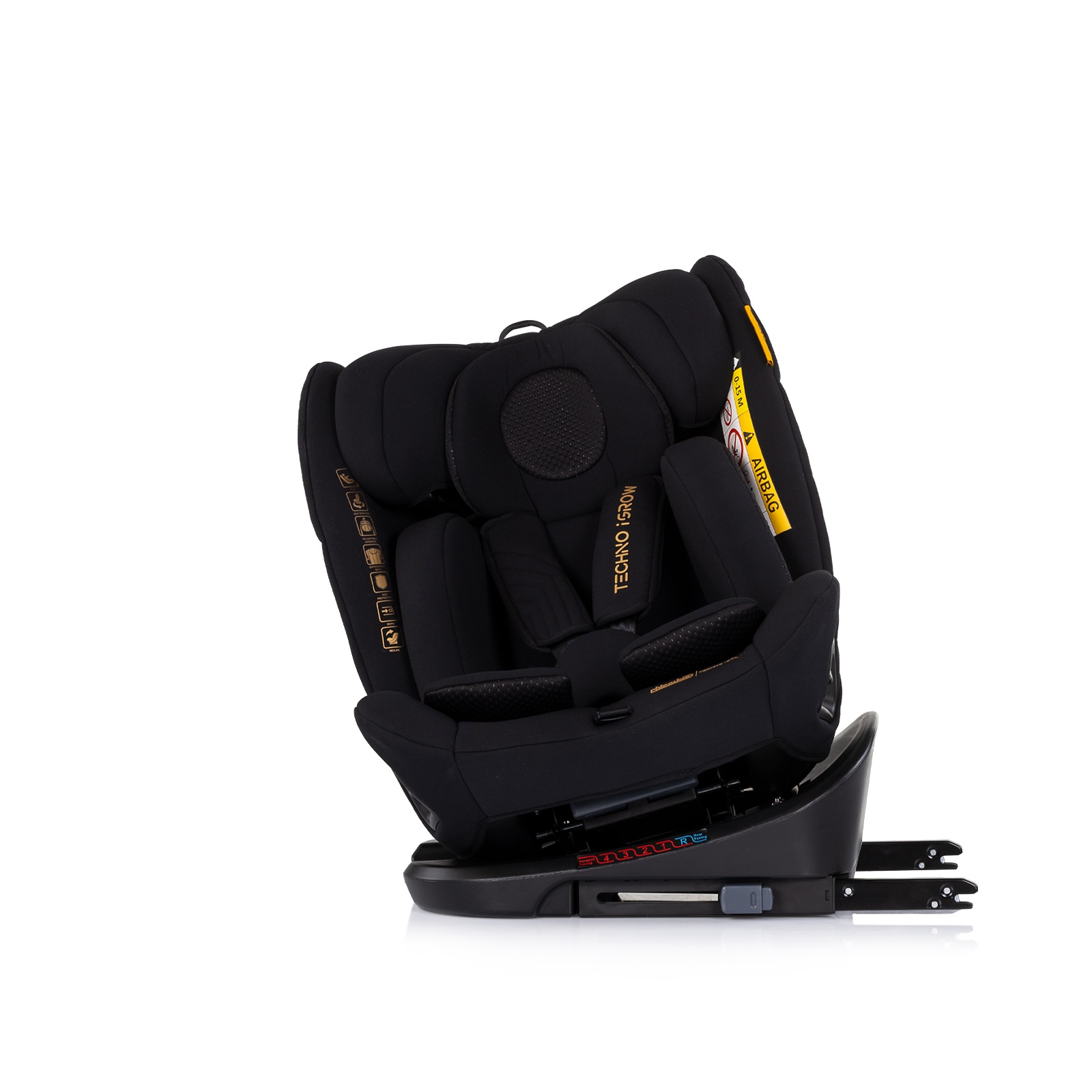 Столче за кола Chipolino Techno iGrow i-Size 40–150 см, черно — снимка 8