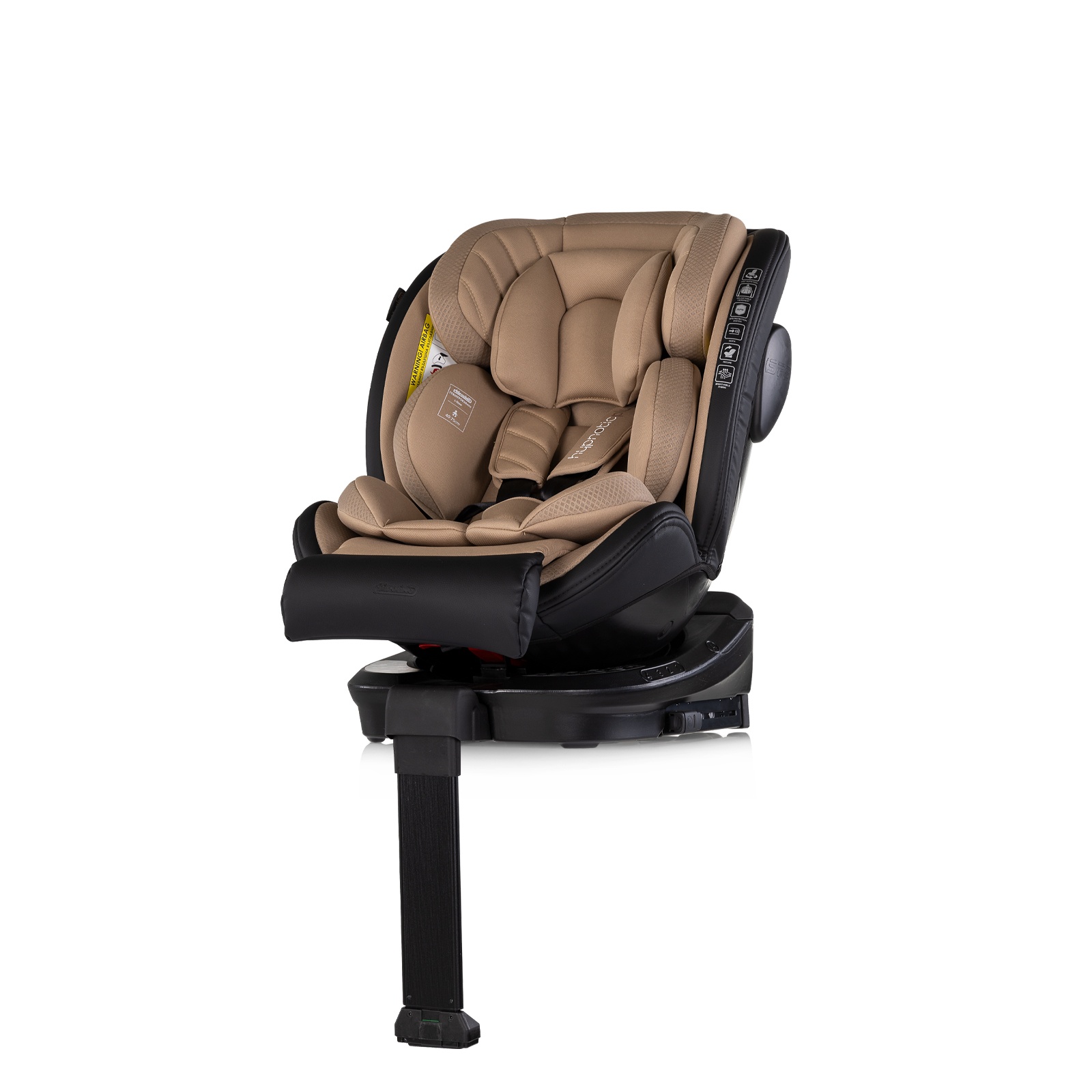 Столче за кола Chipolino Hypnotic Plus i-Size 40–150 см, лате — снимка 3