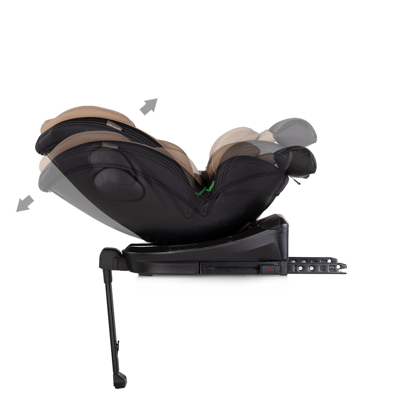 Столче за кола Chipolino Hypnotic Plus i-Size 40–150 см, лате — снимка 9