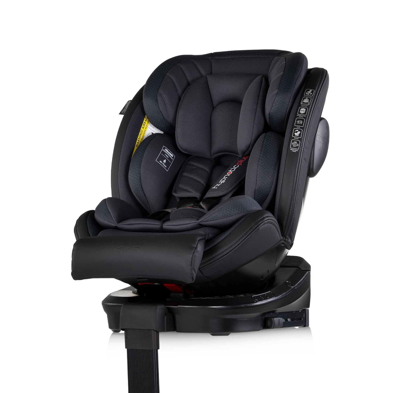 Столче за кола Chipolino Hypnotic Plus i-Size 40–150 см, тъмносиво