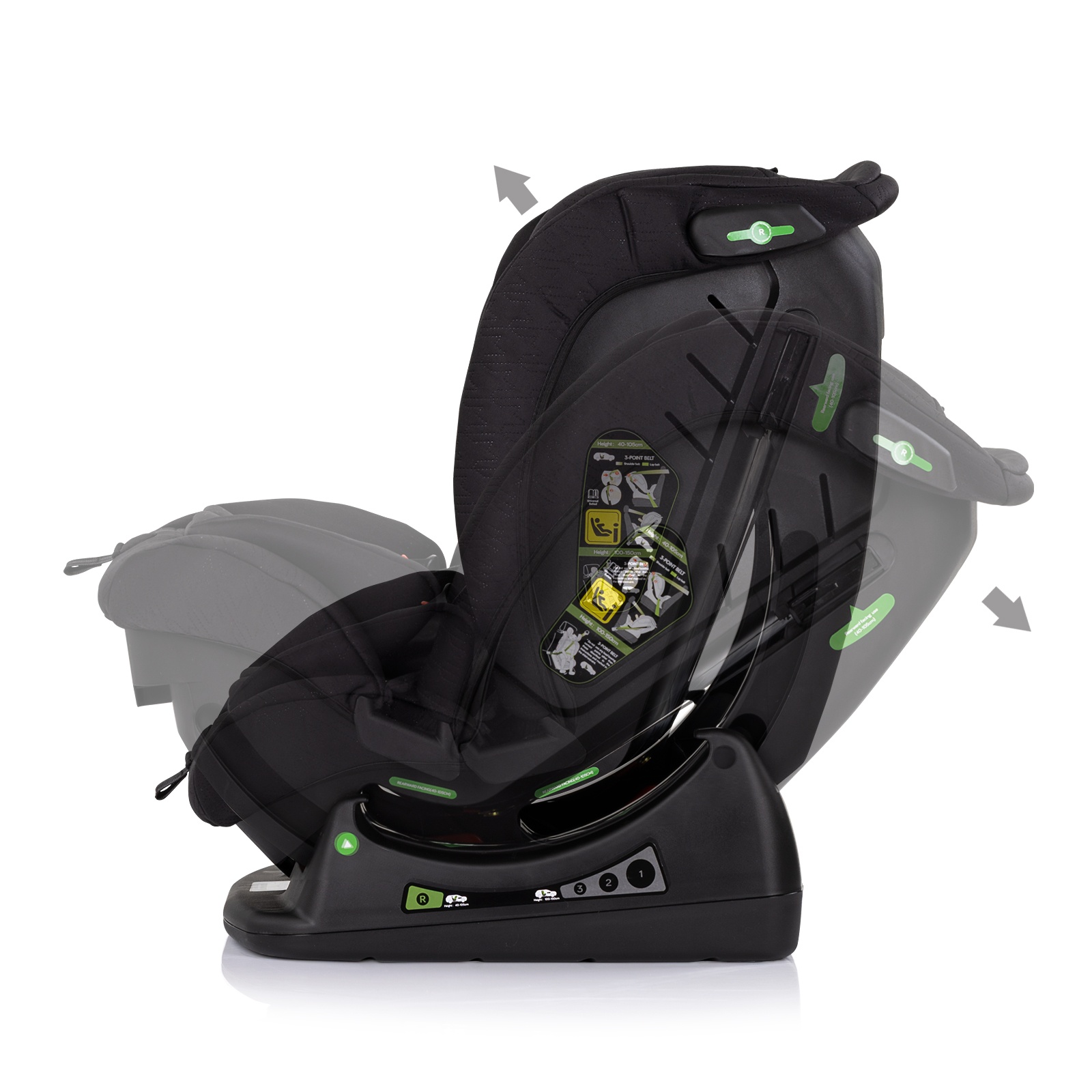 Столче за кола Chipolino Aviato i-Size 40–150 см, къпина