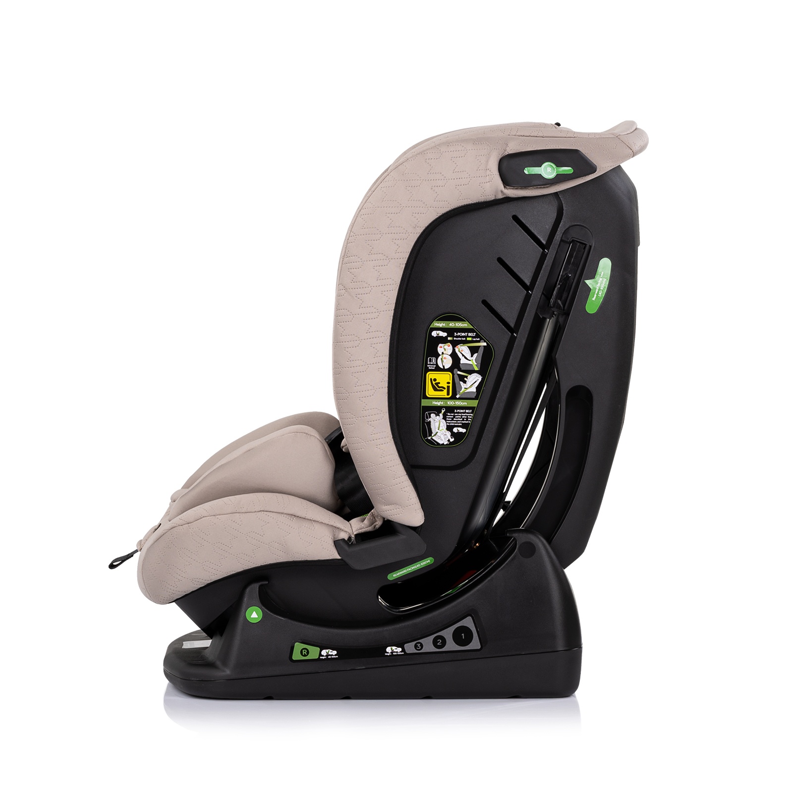 Столче за кола Chipolino Aviato i-Size 40–150 см, тирамису