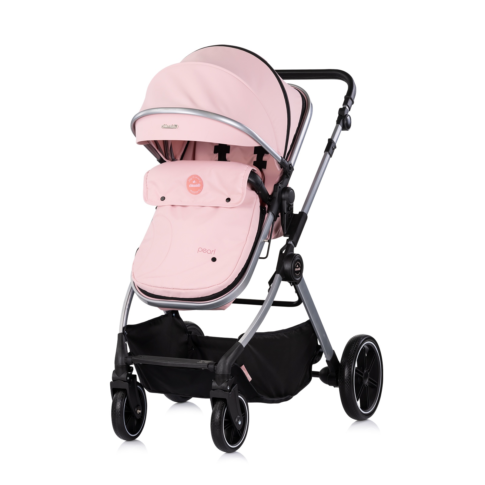 Детска количка 2 в 1 Chipolino Pearl до 22 кг, розова пудра