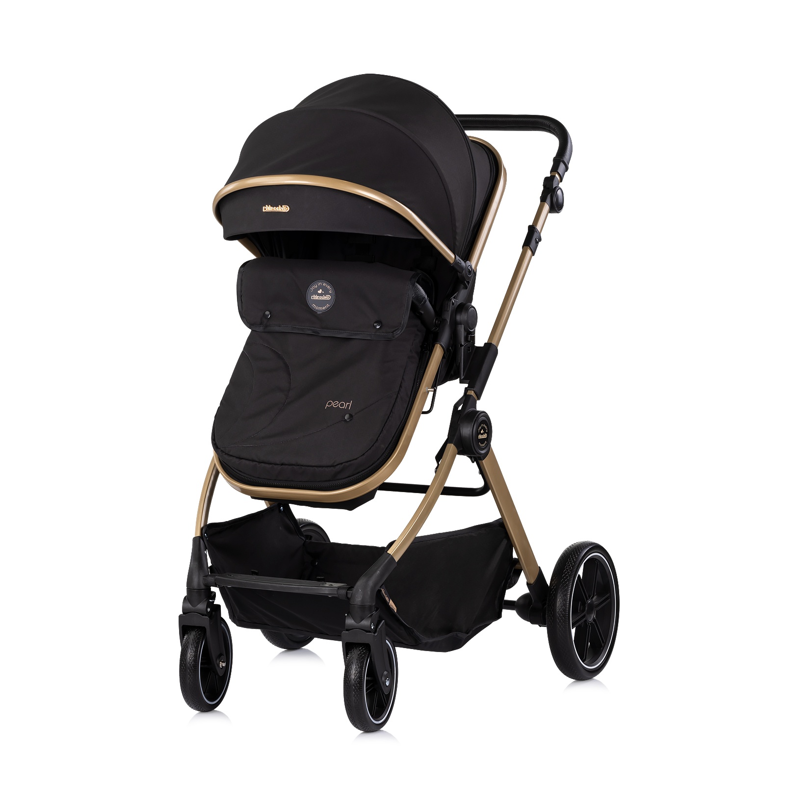 Детска количка 2 в 1 Chipolino Pearl до 22 кг, черна