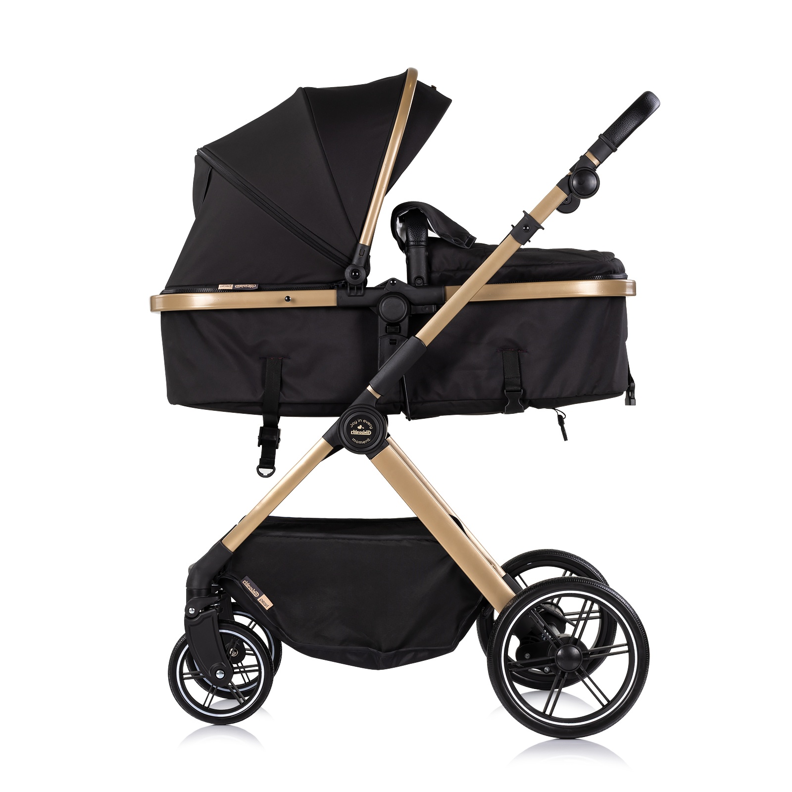 Детска количка 2 в 1 Chipolino Pearl до 22 кг, черна