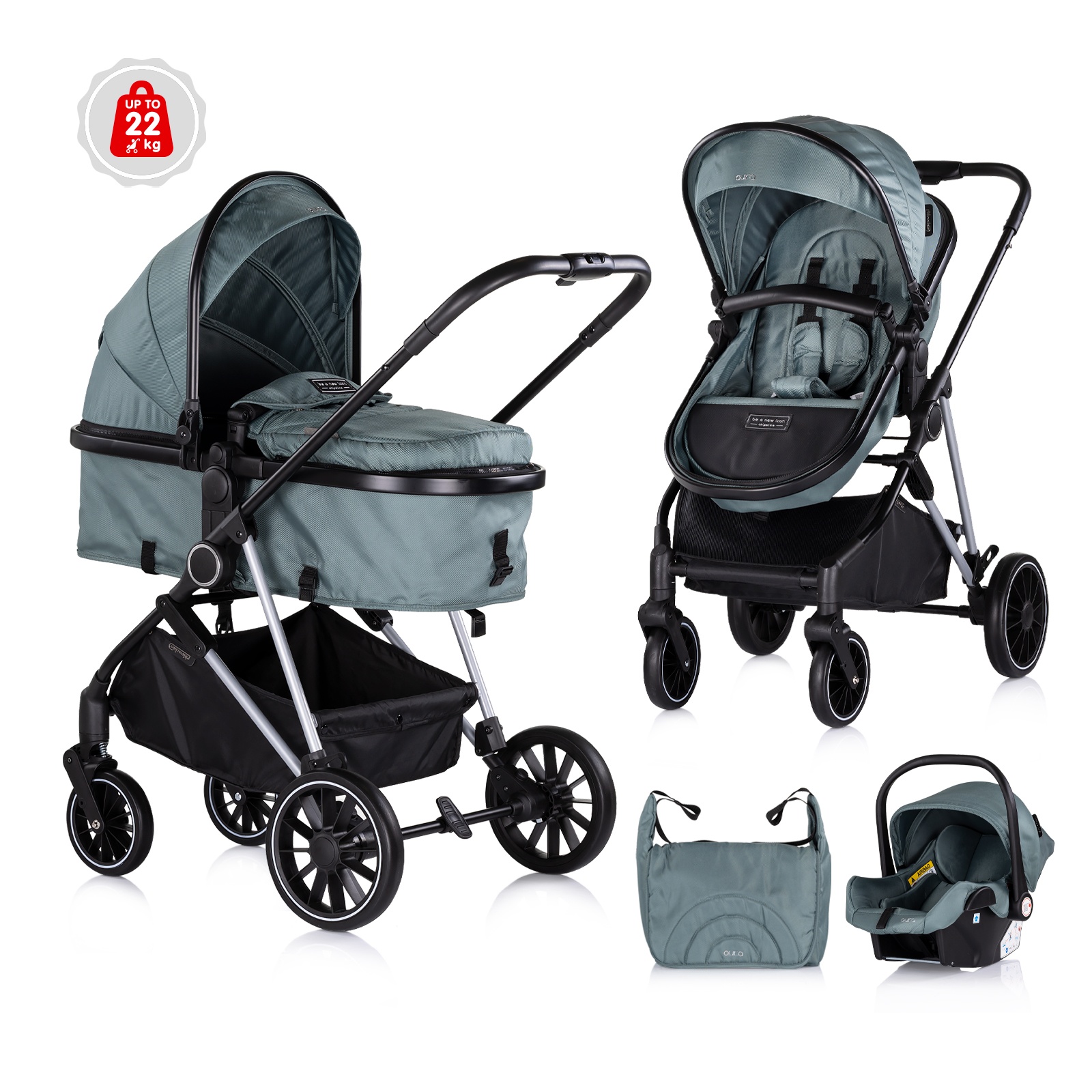 Детска количка Chipolino Aura до 22 кг, босилек