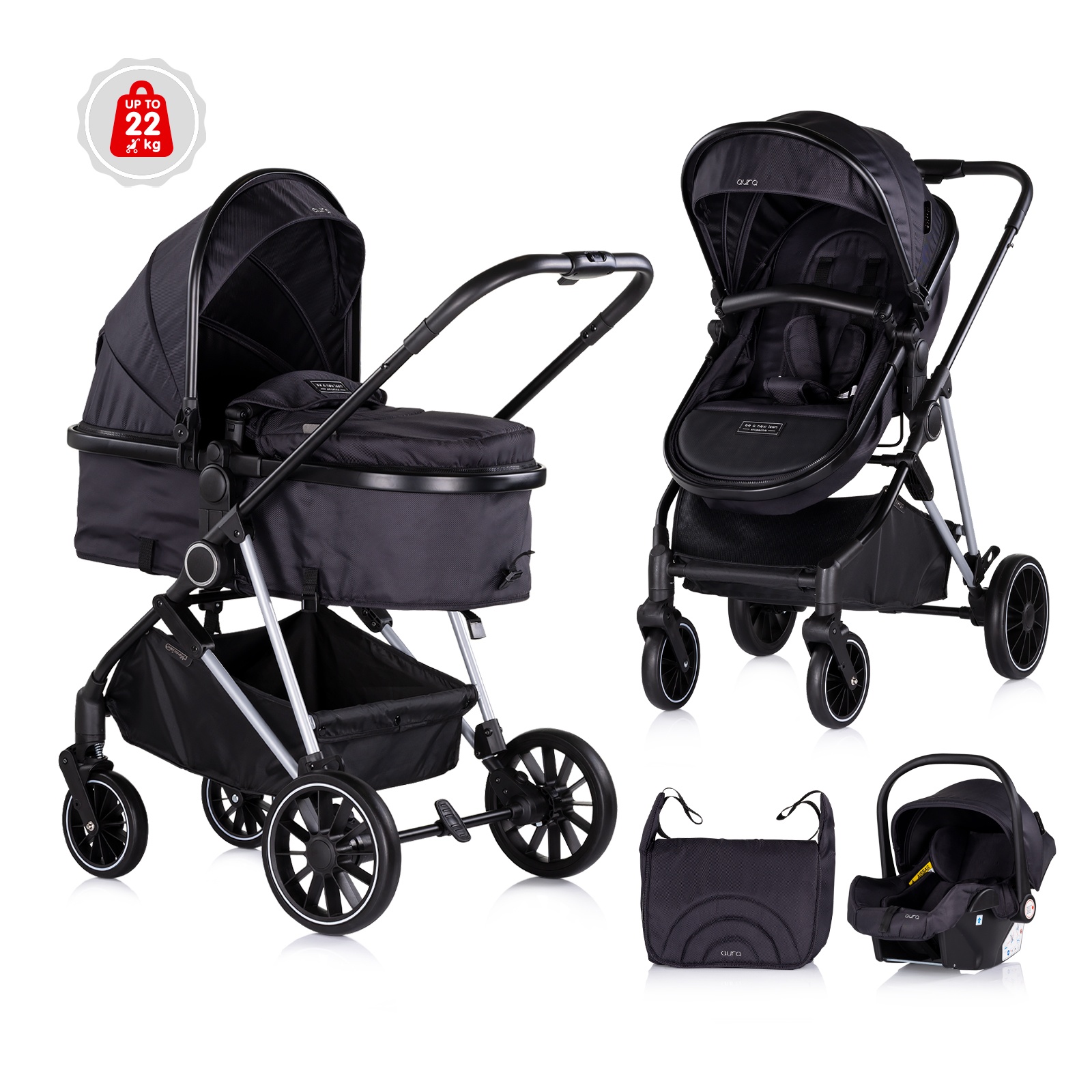 Детска количка Chipolino Aura до 22 кг, къпина