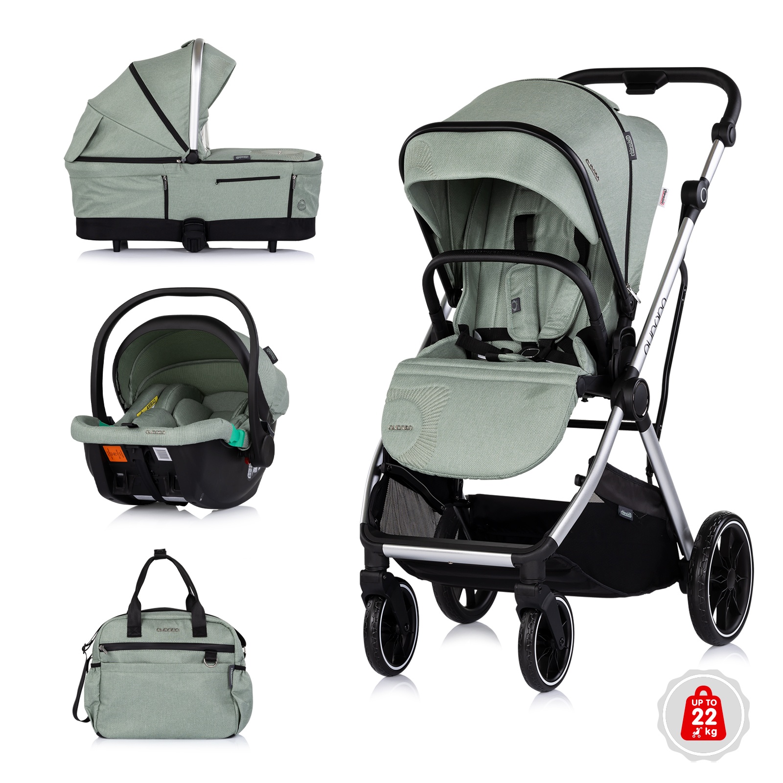 Детска количка 3 в 1 Chipolino Aurora, матча