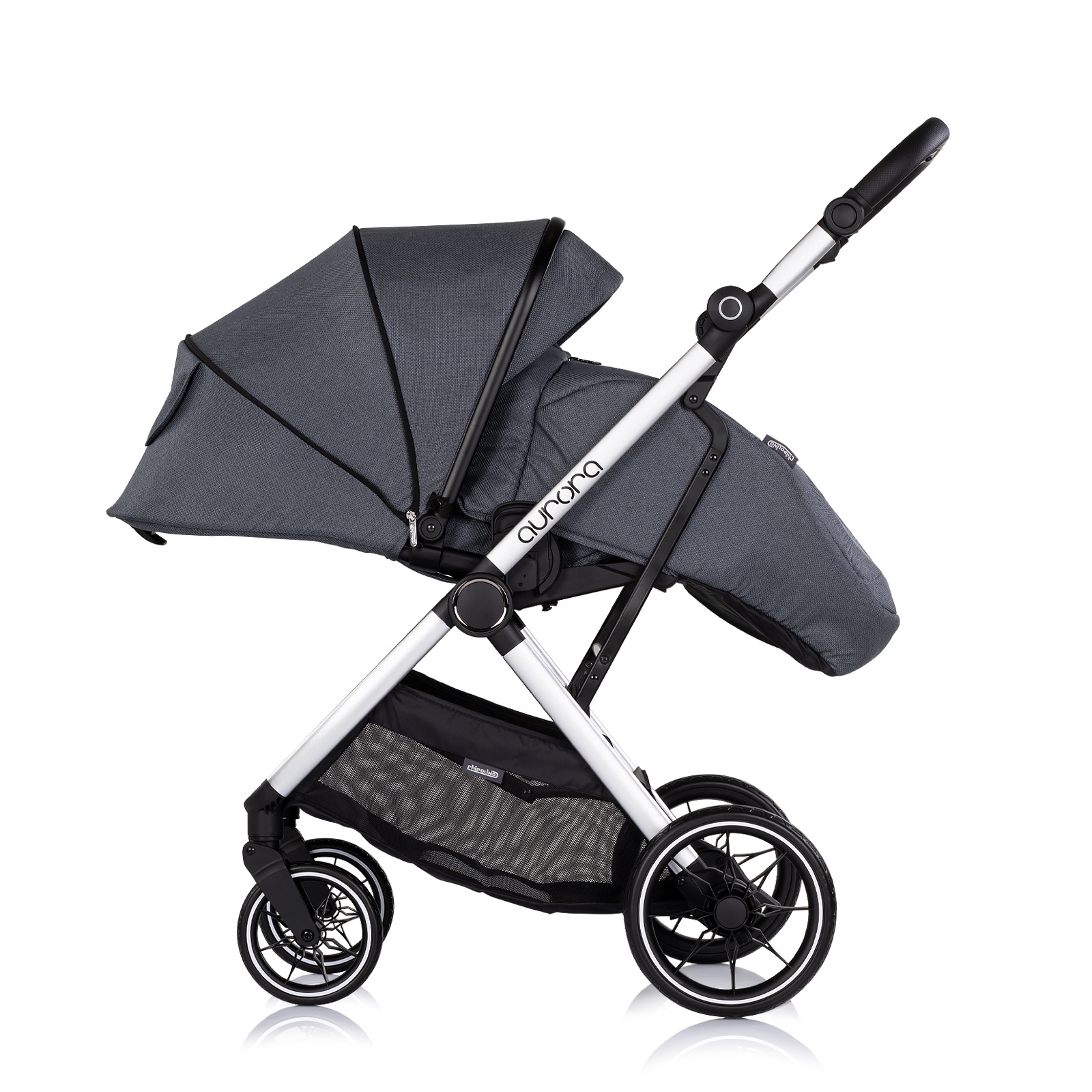 Детска количка 3 в 1 Chipolino Aurora, тъмносива