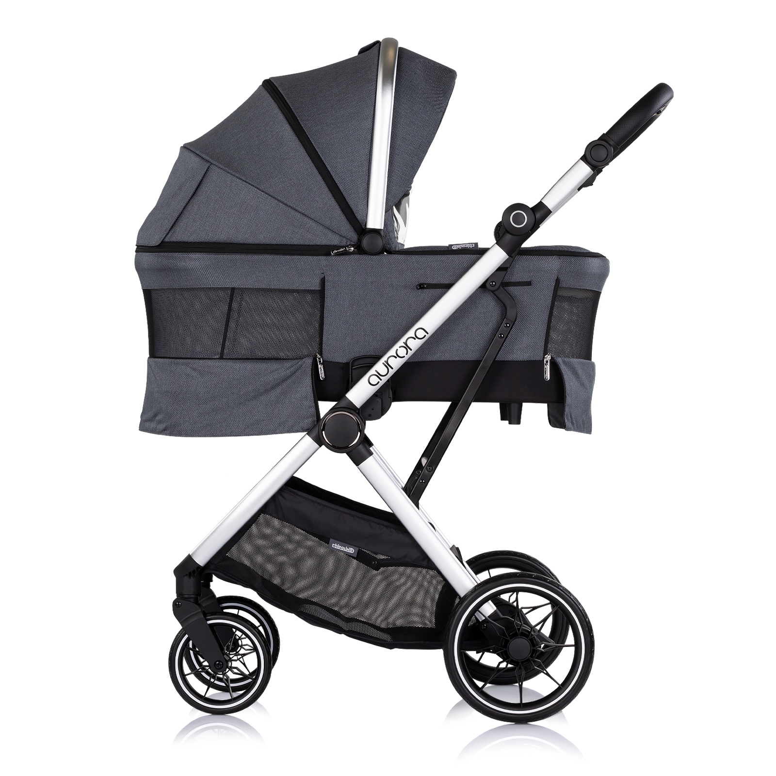 Детска количка 3 в 1 Chipolino Aurora, тъмносива