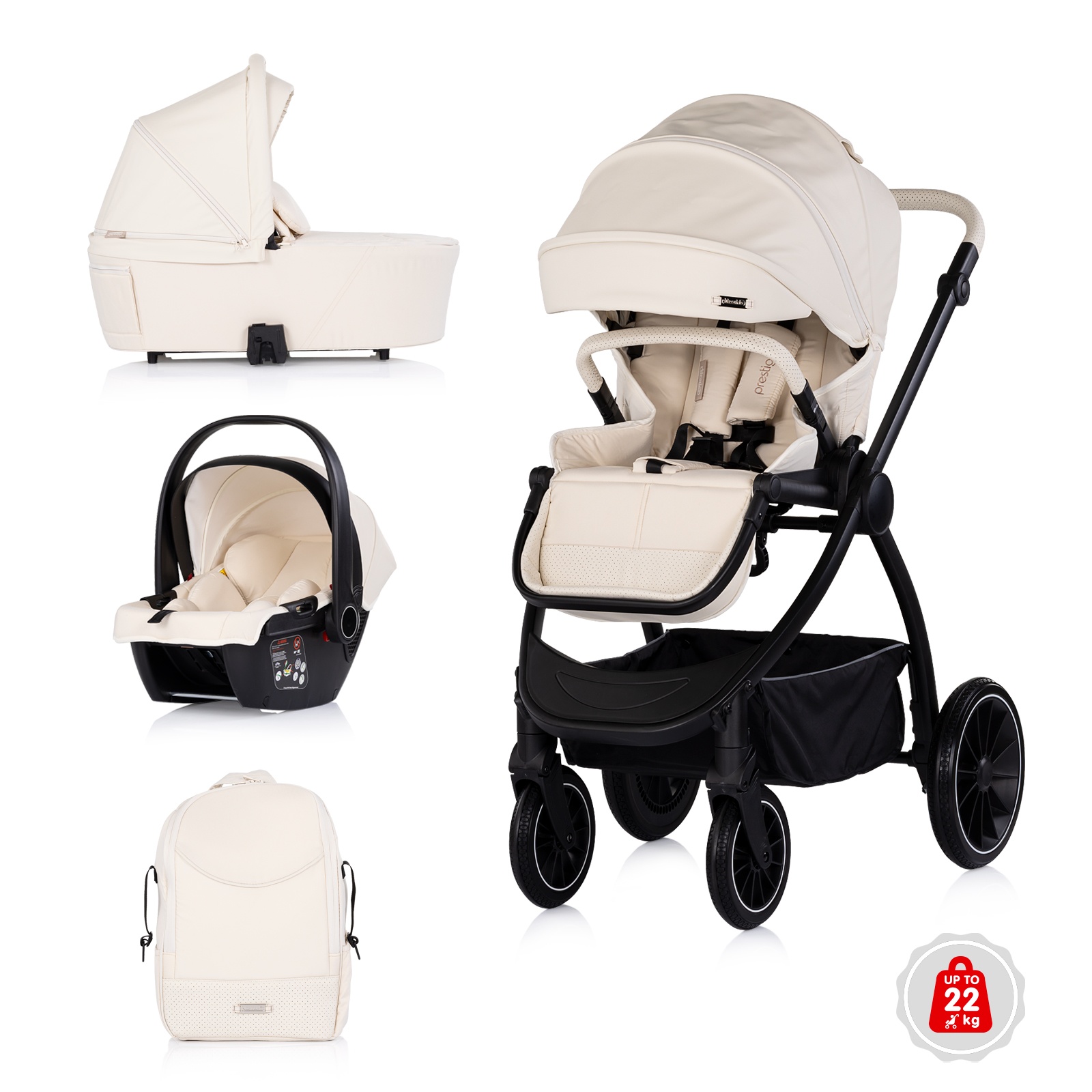 Детска количка 3 в 1 Chipolino Prestige, кашмир