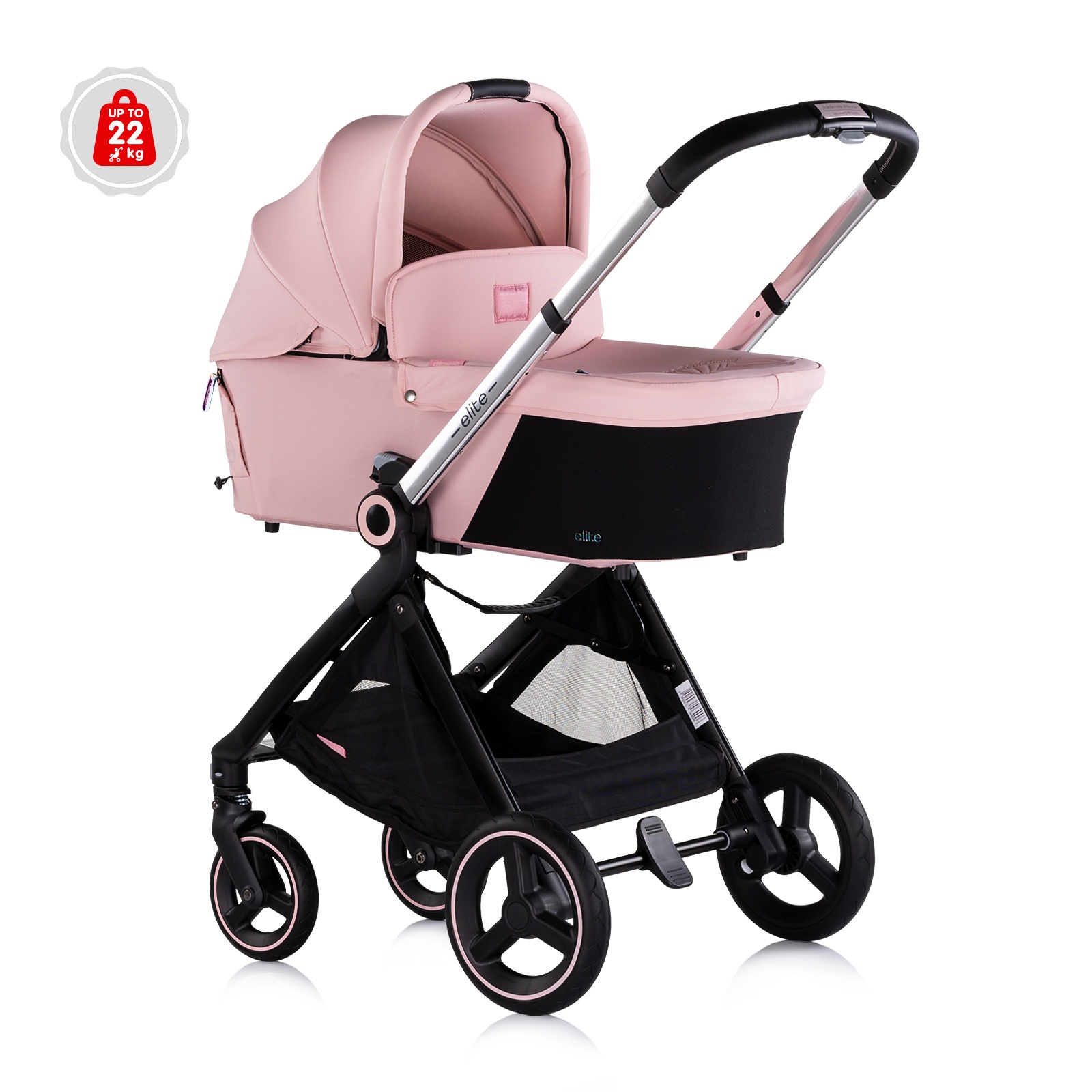 Детска количка 3 в 1 Chipolino Elite до 22 кг, розов маршмелоу — снимка 3