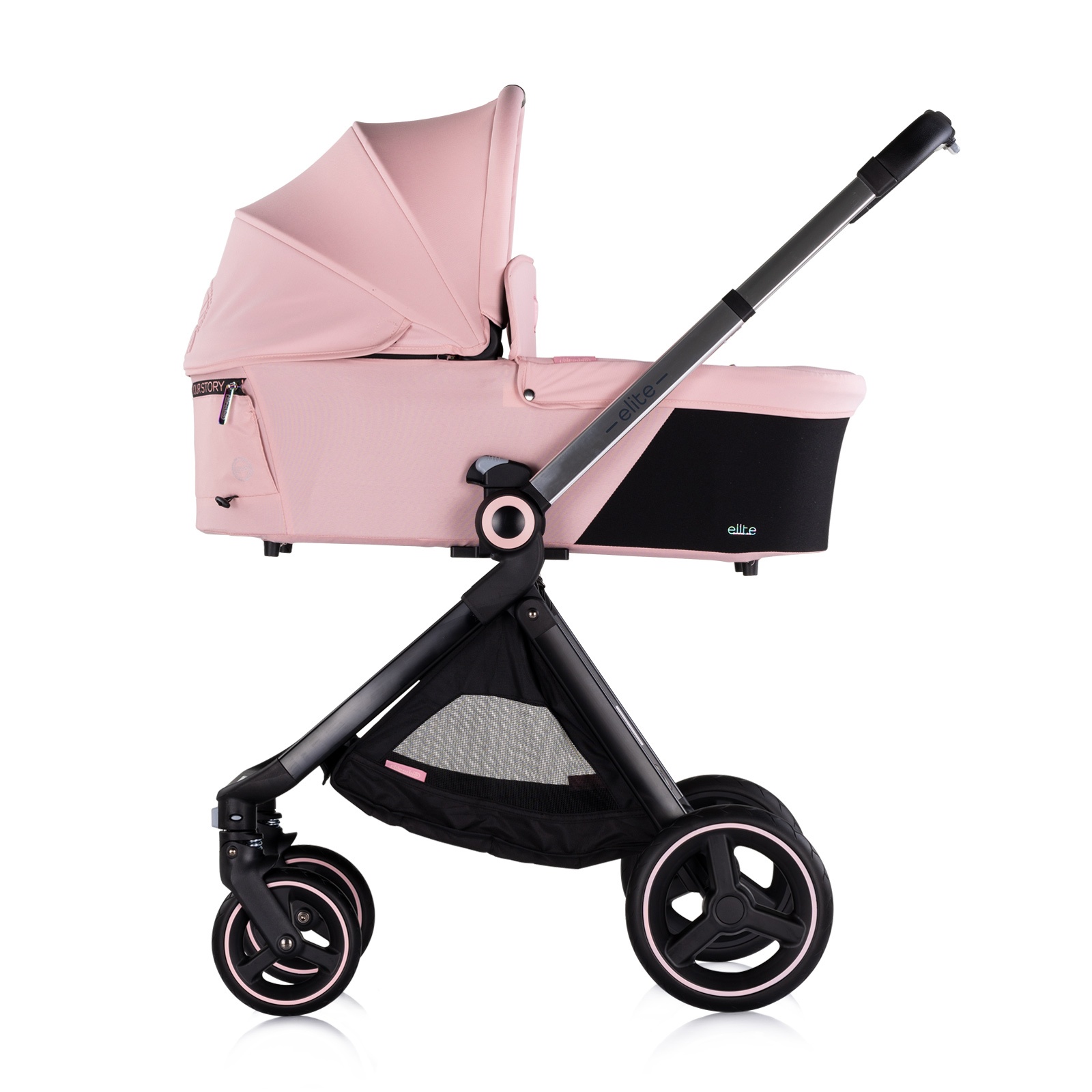 Детска количка 3 в 1 Chipolino Elite до 22 кг, розов маршмелоу — снимка 5