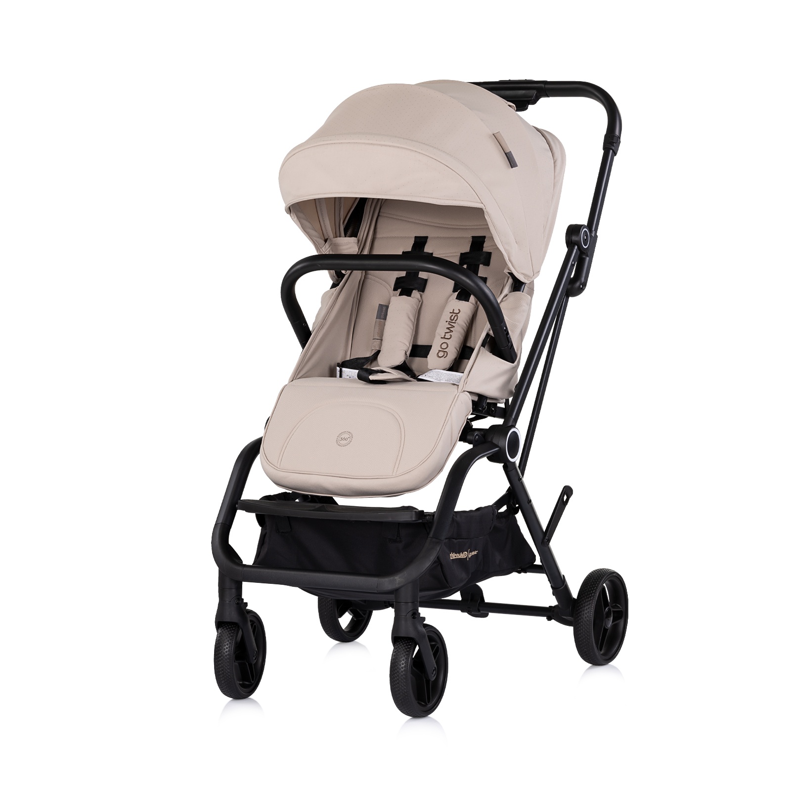 Детска количка Chipolino Go Twist с въртяща седалка, лате