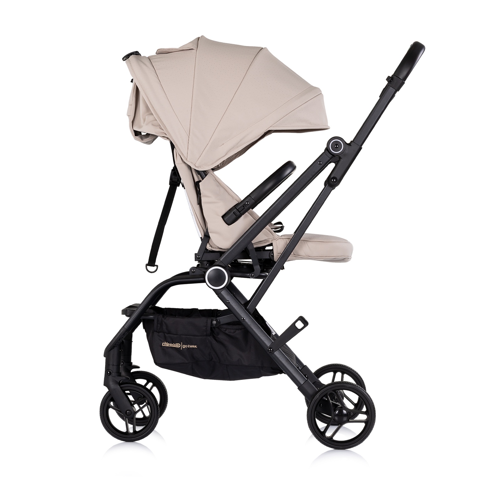 Детска количка Chipolino Go Twist с въртяща седалка, лате