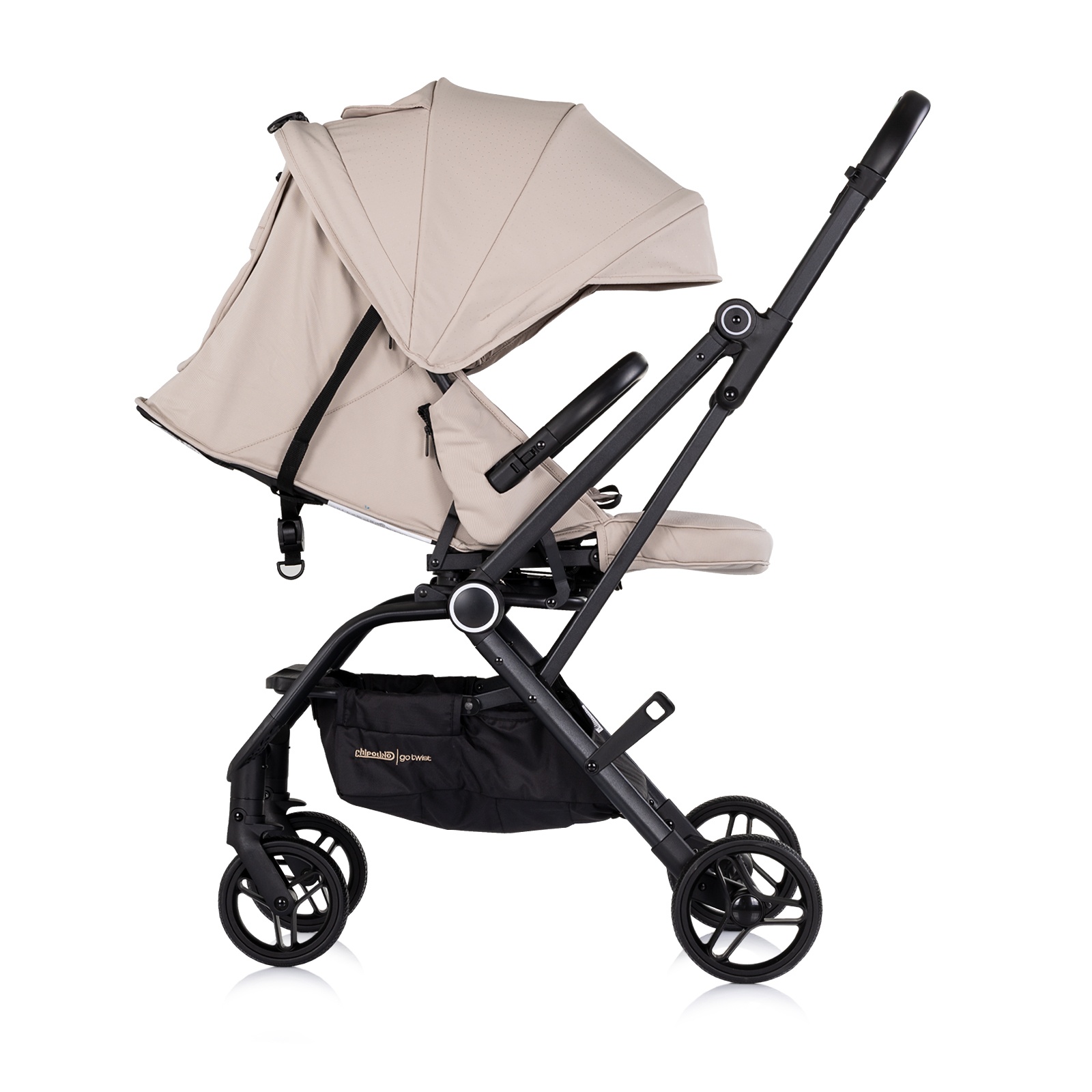 Детска количка Chipolino Go Twist с въртяща седалка, лате