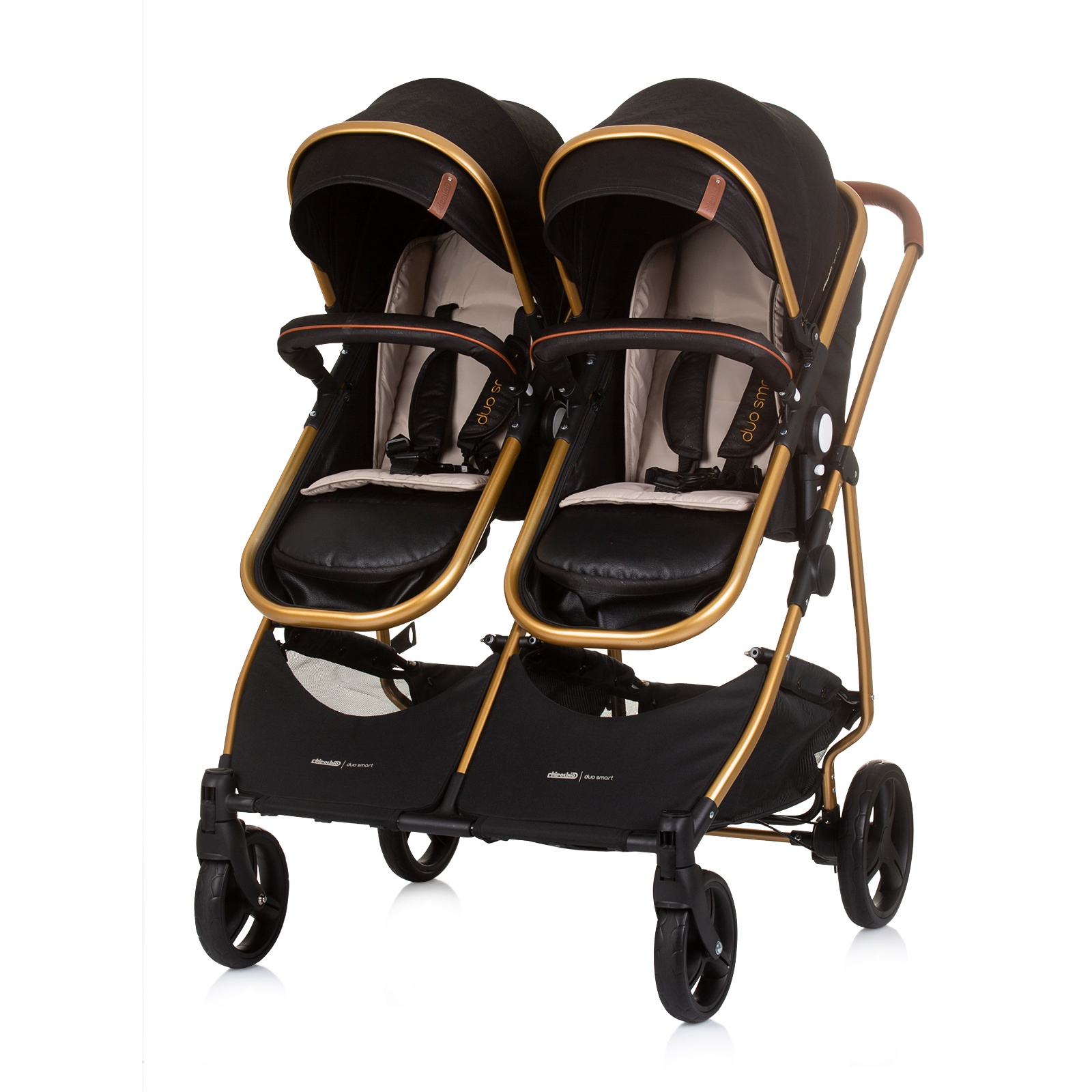 Количка за близнаци Chipolino Duo Smart, обсидиан и злато — снимка 7