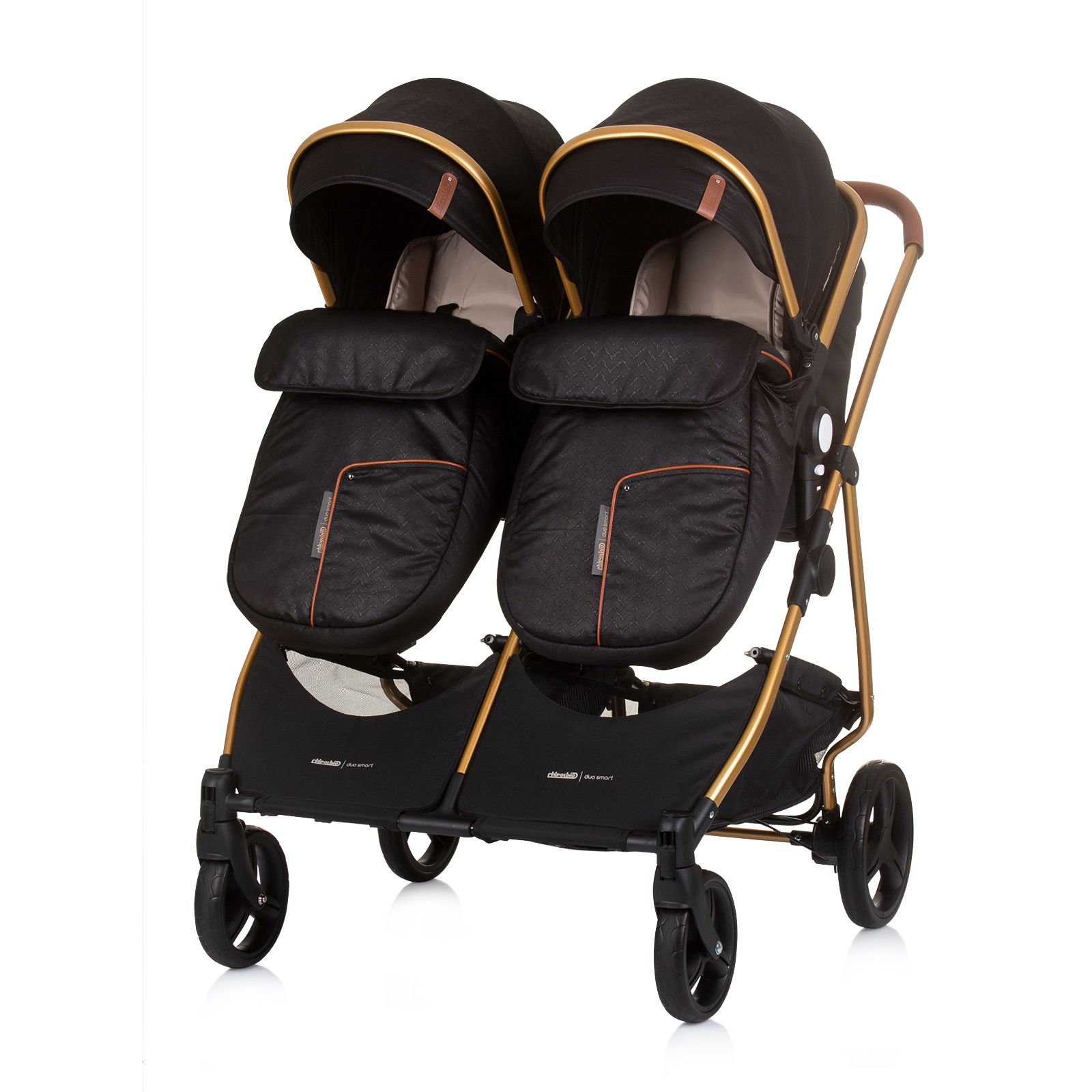 Количка за близнаци Chipolino Duo Smart, обсидиан и злато — снимка 8