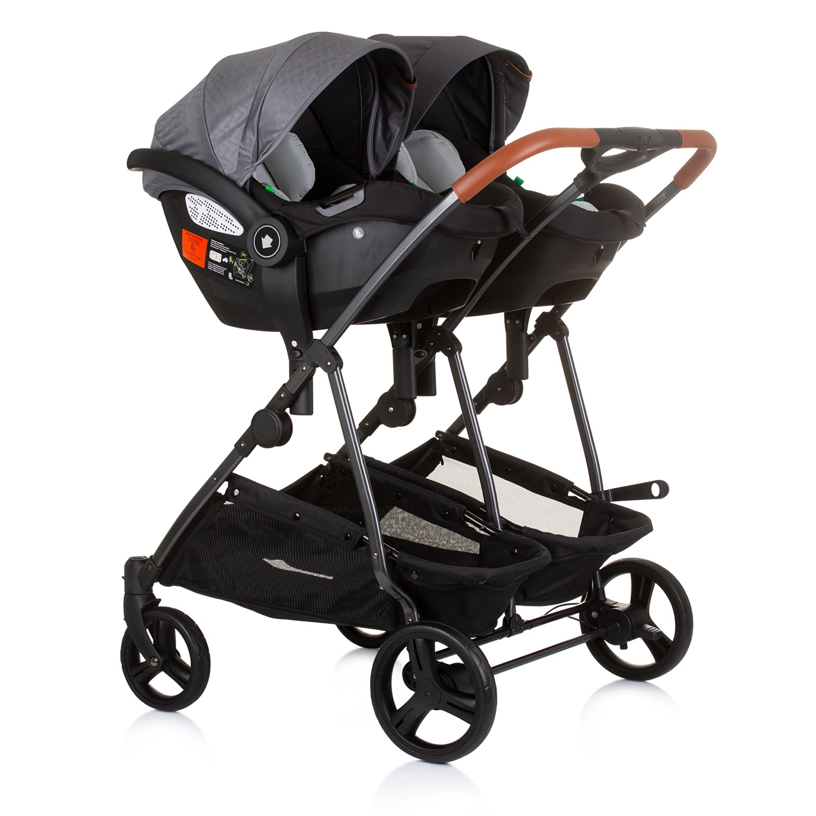 Количка за близнаци Chipolino Duo Smart, сребристосива — снимка 11
