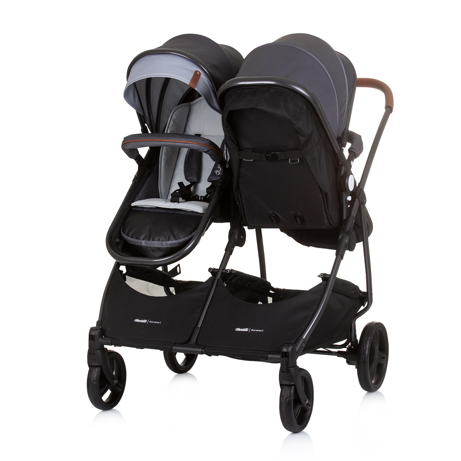 Количка за близнаци Chipolino Duo Smart, сребристосива — снимка 5
