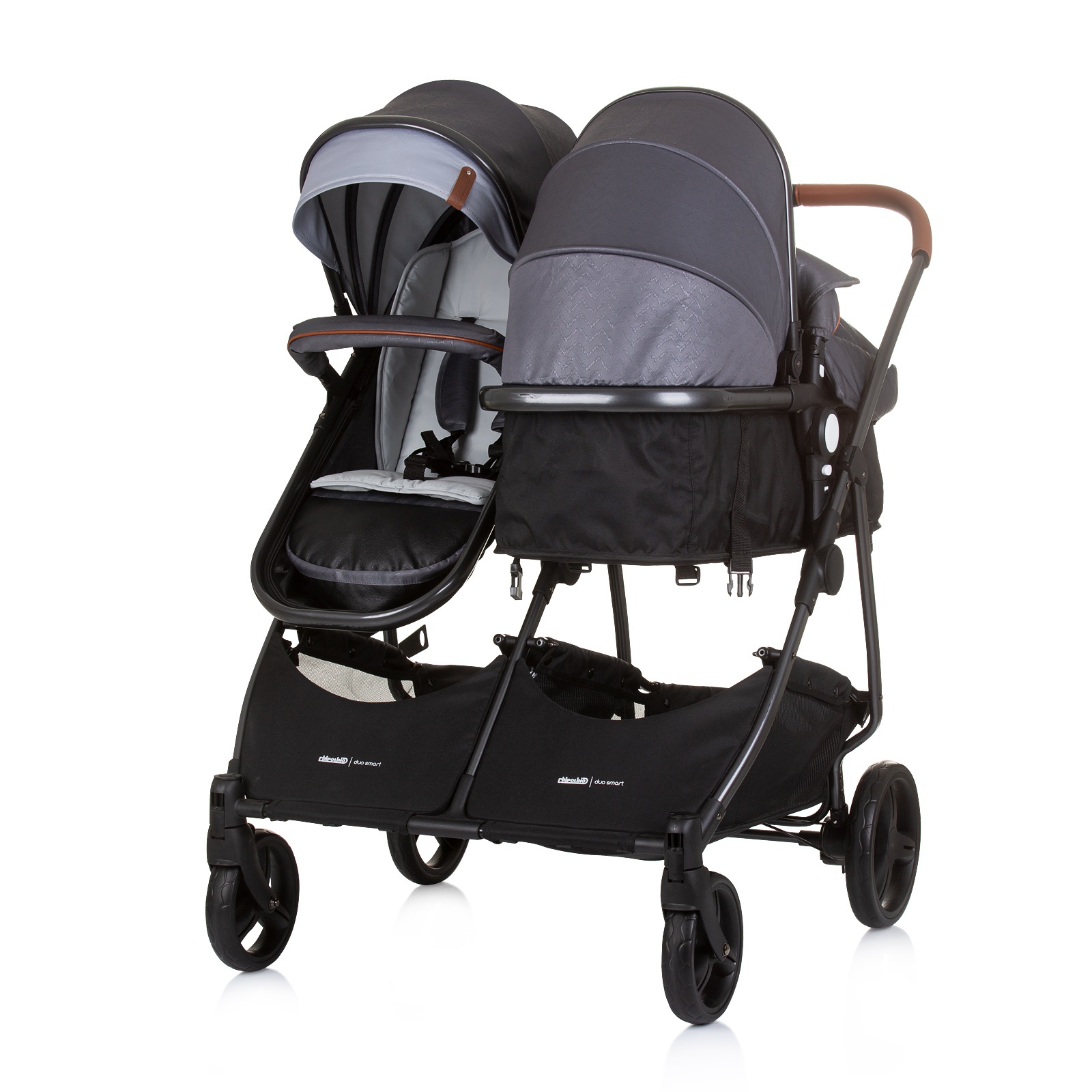Количка за близнаци Chipolino Duo Smart, сребристосива — снимка 6