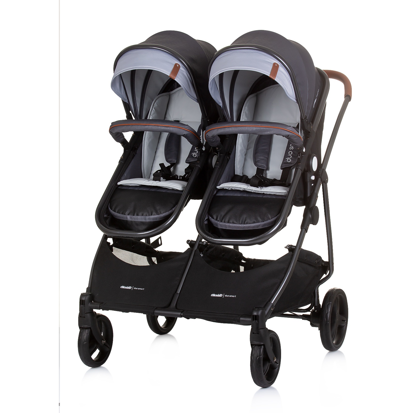 Количка за близнаци Chipolino Duo Smart, сребристосива — снимка 7