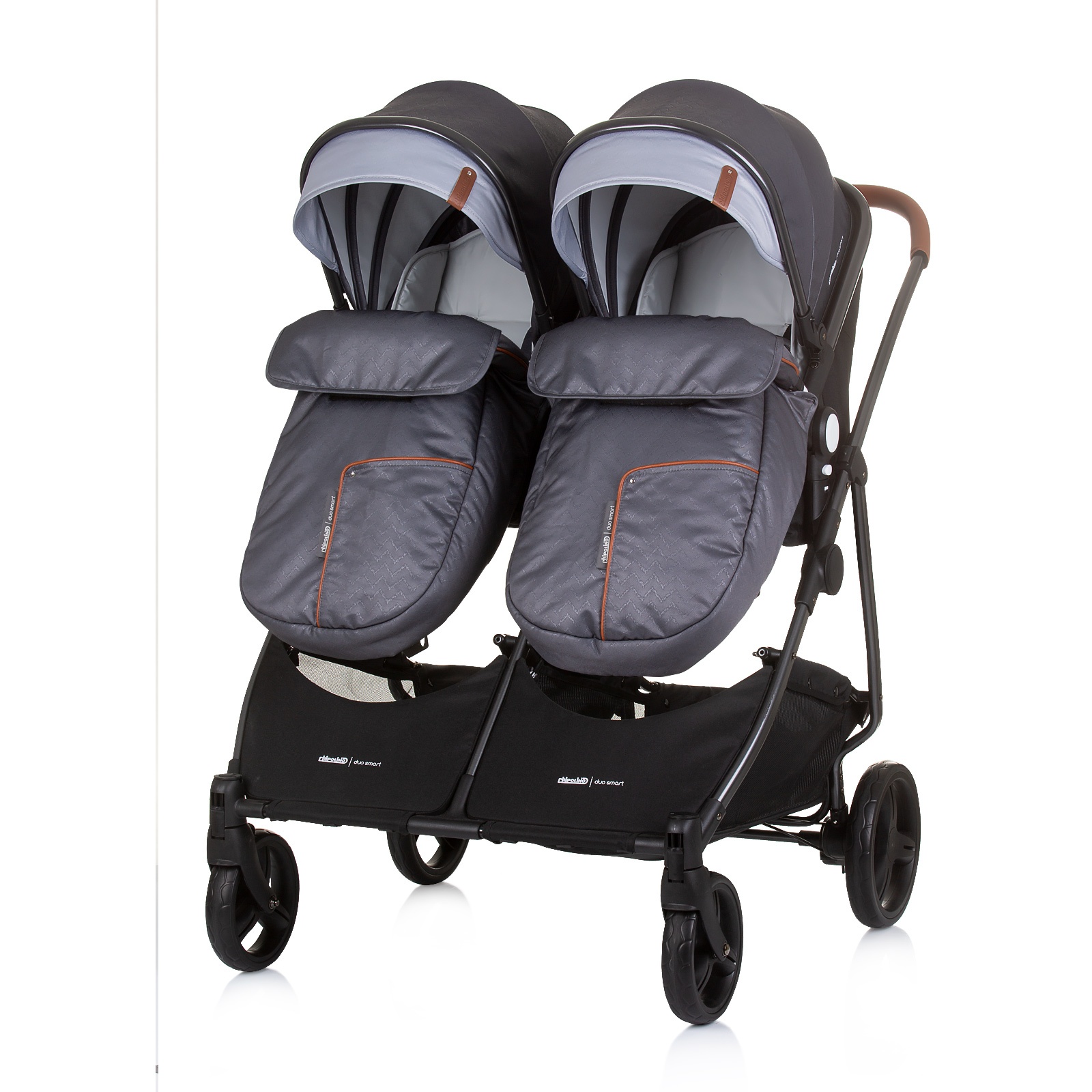 Количка за близнаци Chipolino Duo Smart, сребристосива — снимка 8